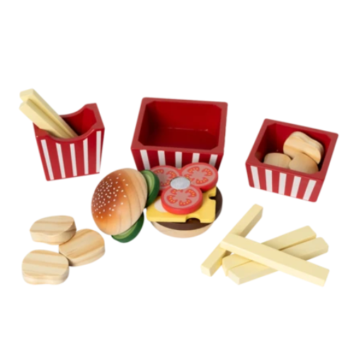 Burger-Set aus Holz