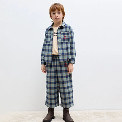 Hose Checkered Blue Flare Indigo