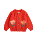 Baby Strickjacke Pixel Daisy Red
