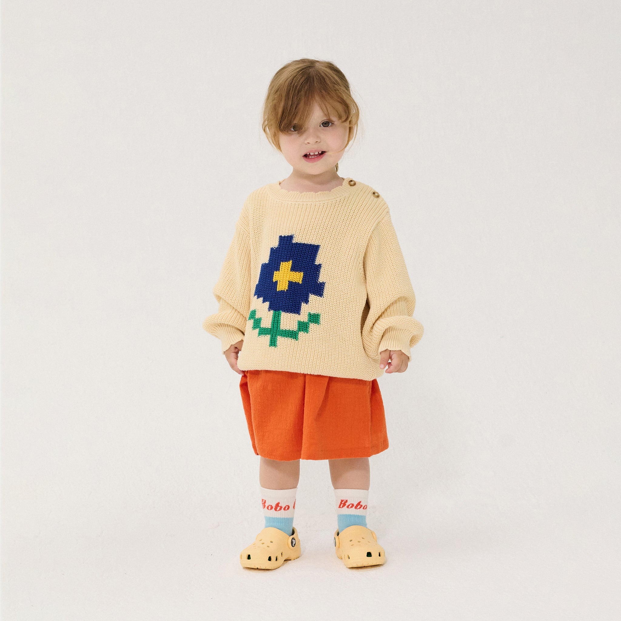 Baby sweater Pixel Daisy White