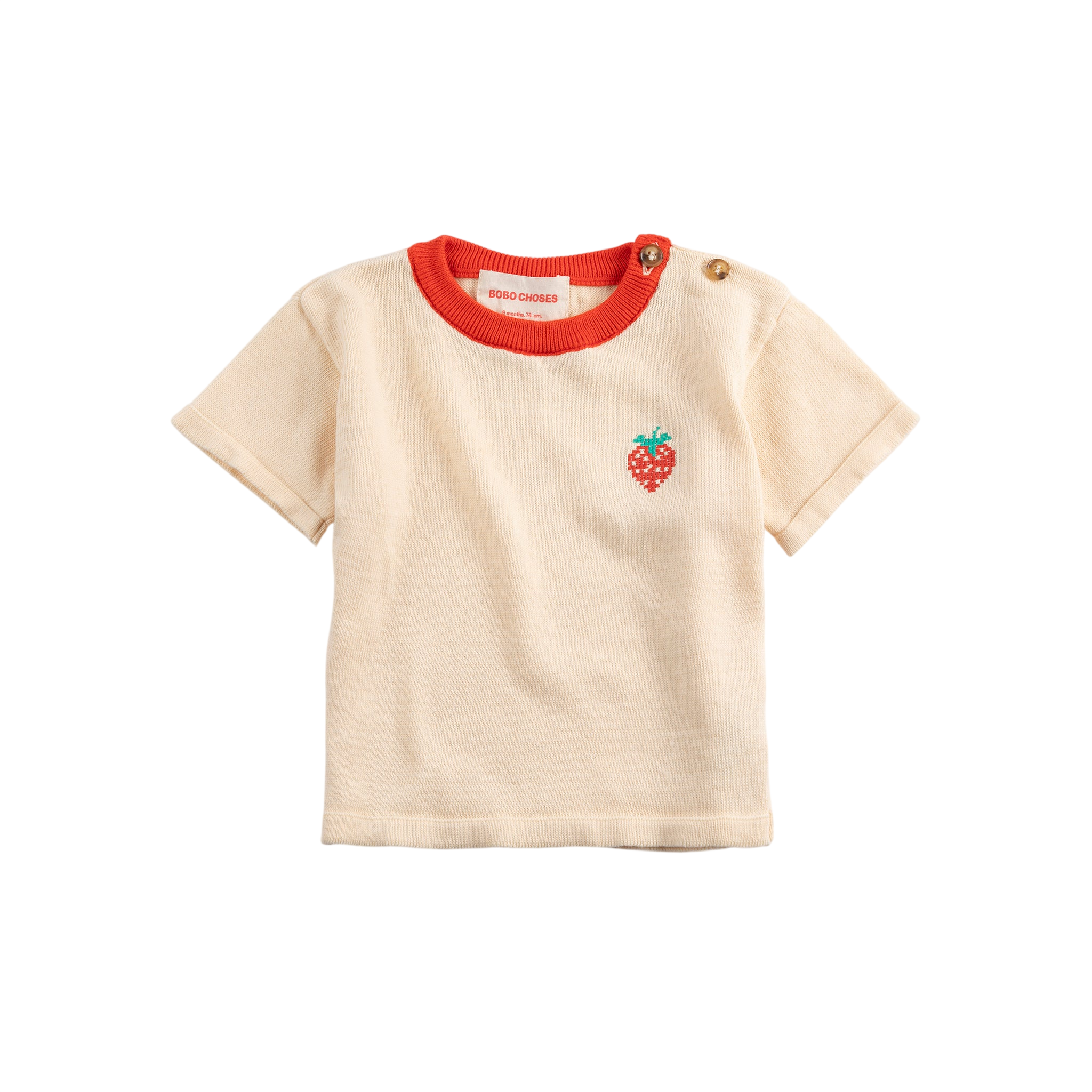Baby T-Shirt Pixel Strawberry White