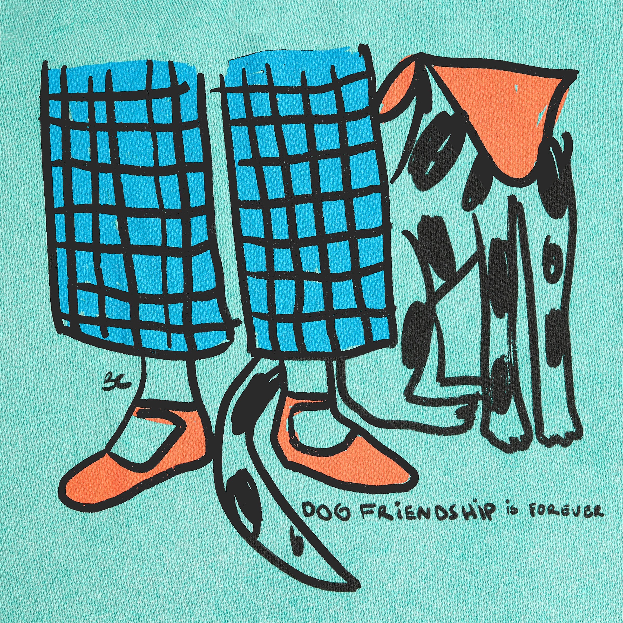 T-shirt Dog Friendship Green