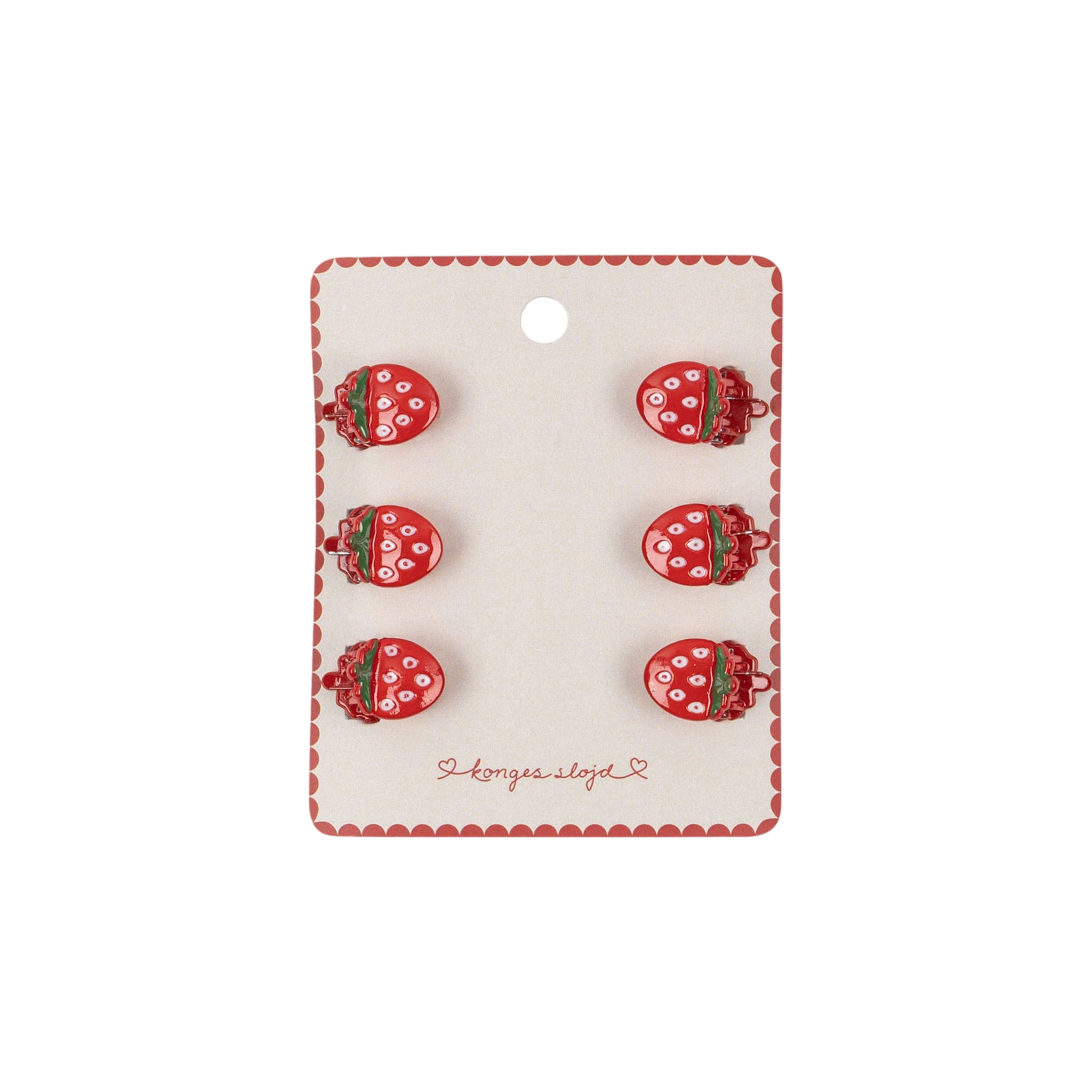 Hair clips 6-pack Strawberry