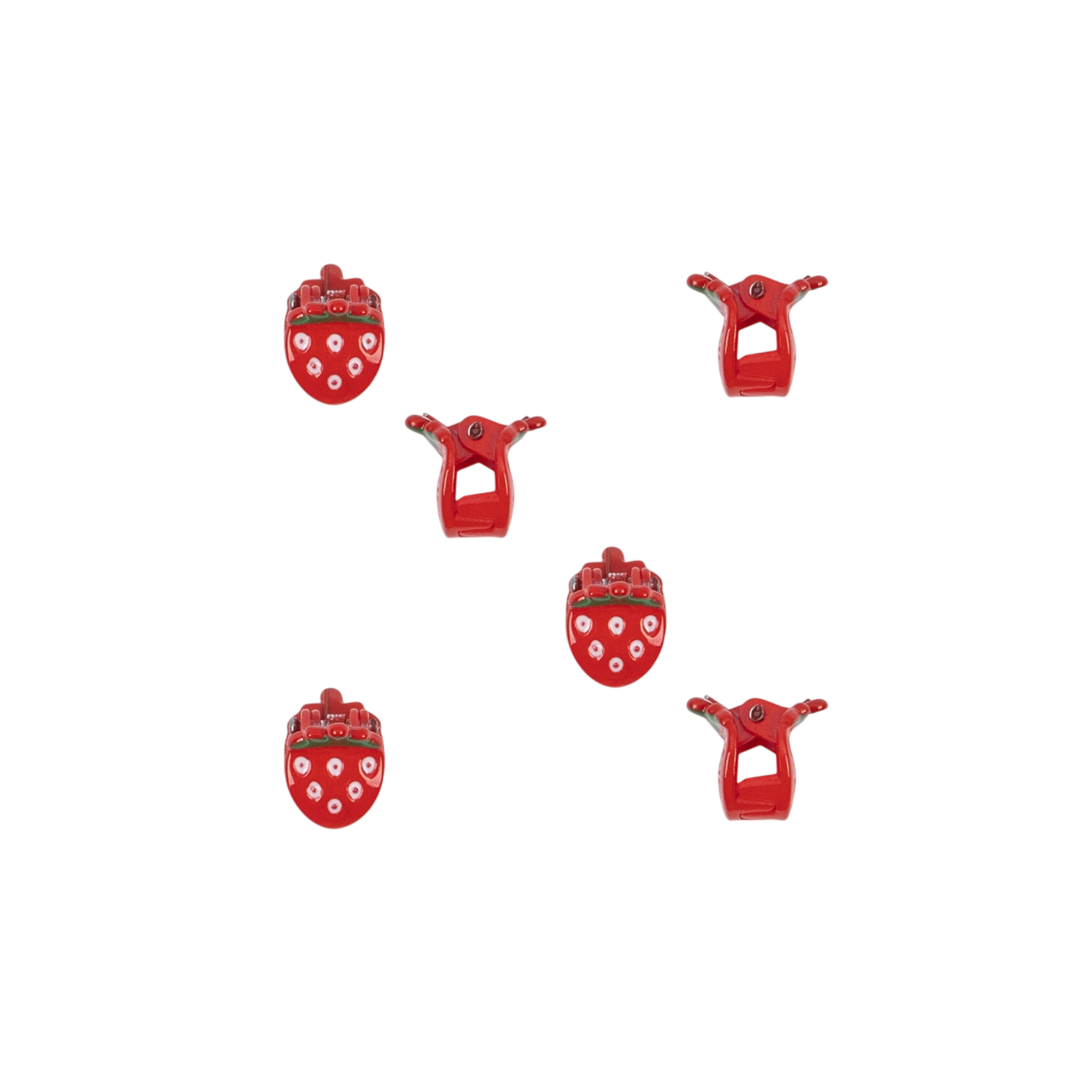 Hair clips 6-pack Strawberry
