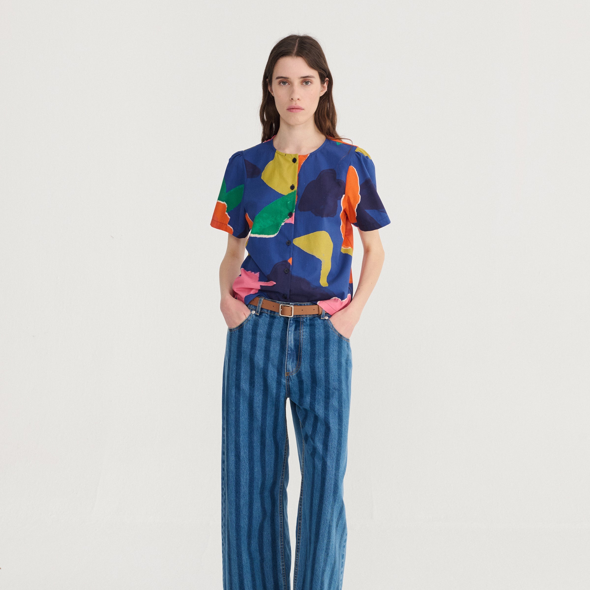 Adult Bluse Blooming Multicolor