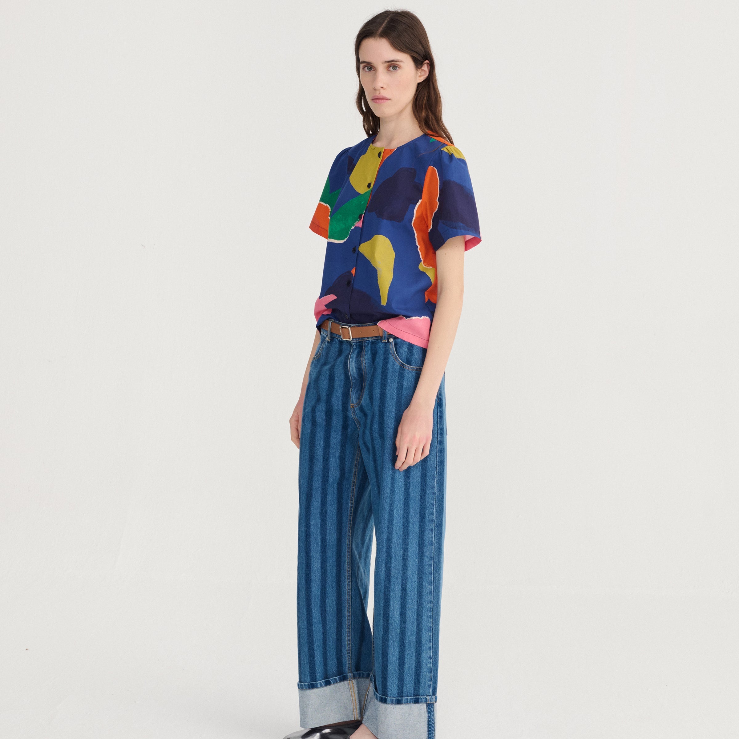 Adult Bluse Blooming Multicolor