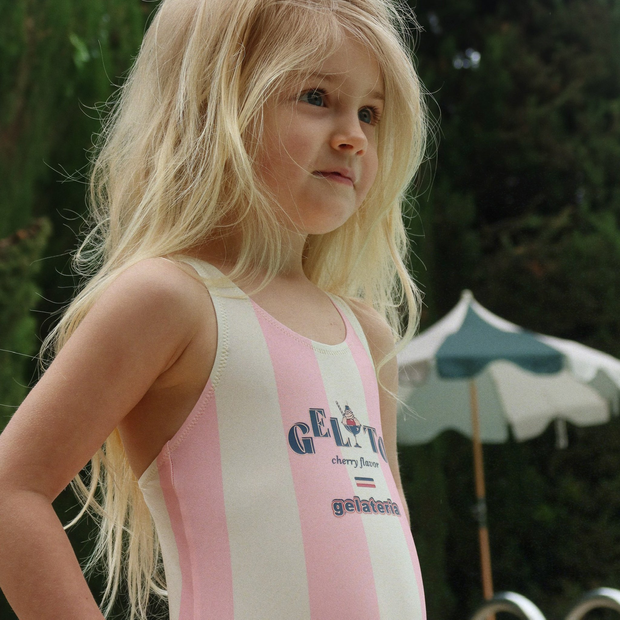 Badeanzug Pomia Candy Rose Stripe