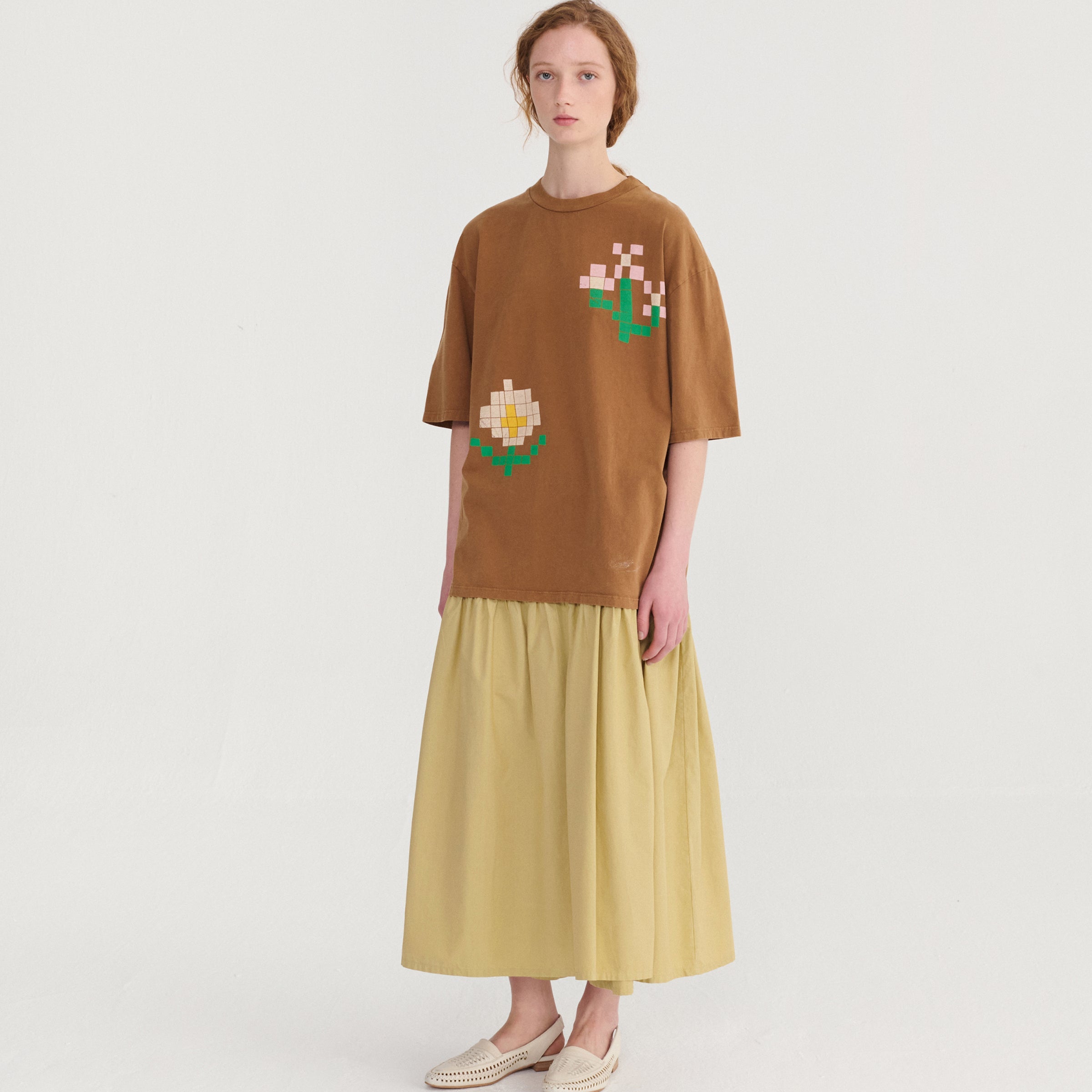 Adult T-Shirt Pixel Flowers