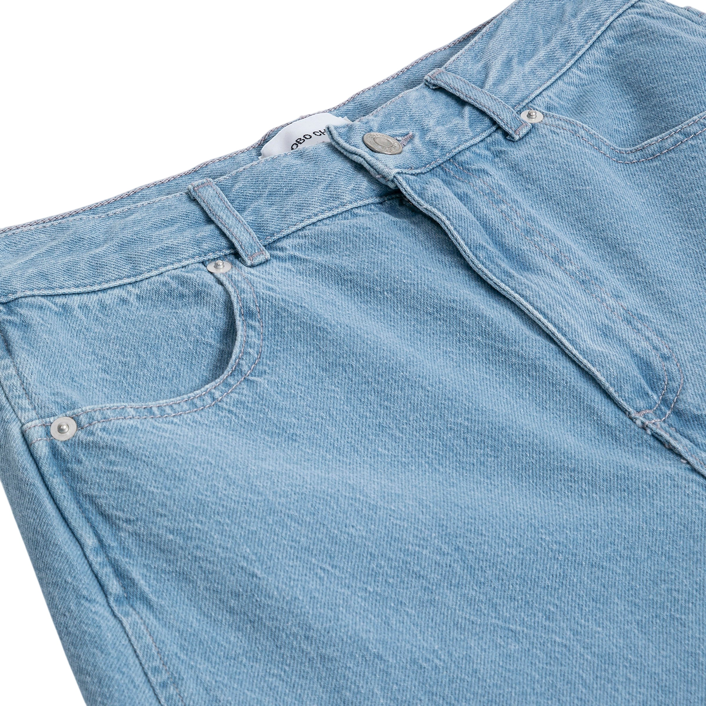 Jeans adulte taille haute Simple Pear Bleu clair