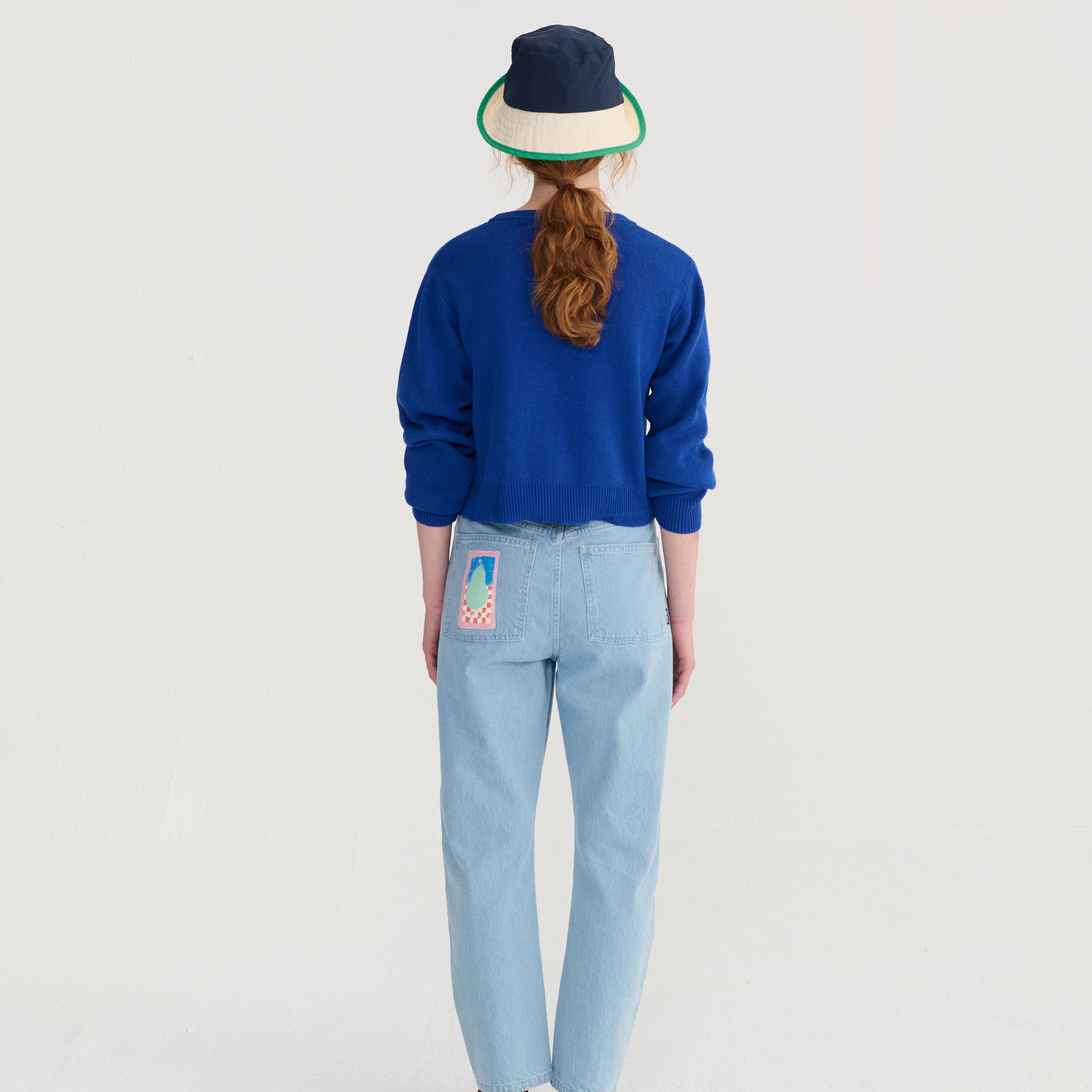 Jeans adulte taille haute Simple Pear Bleu clair