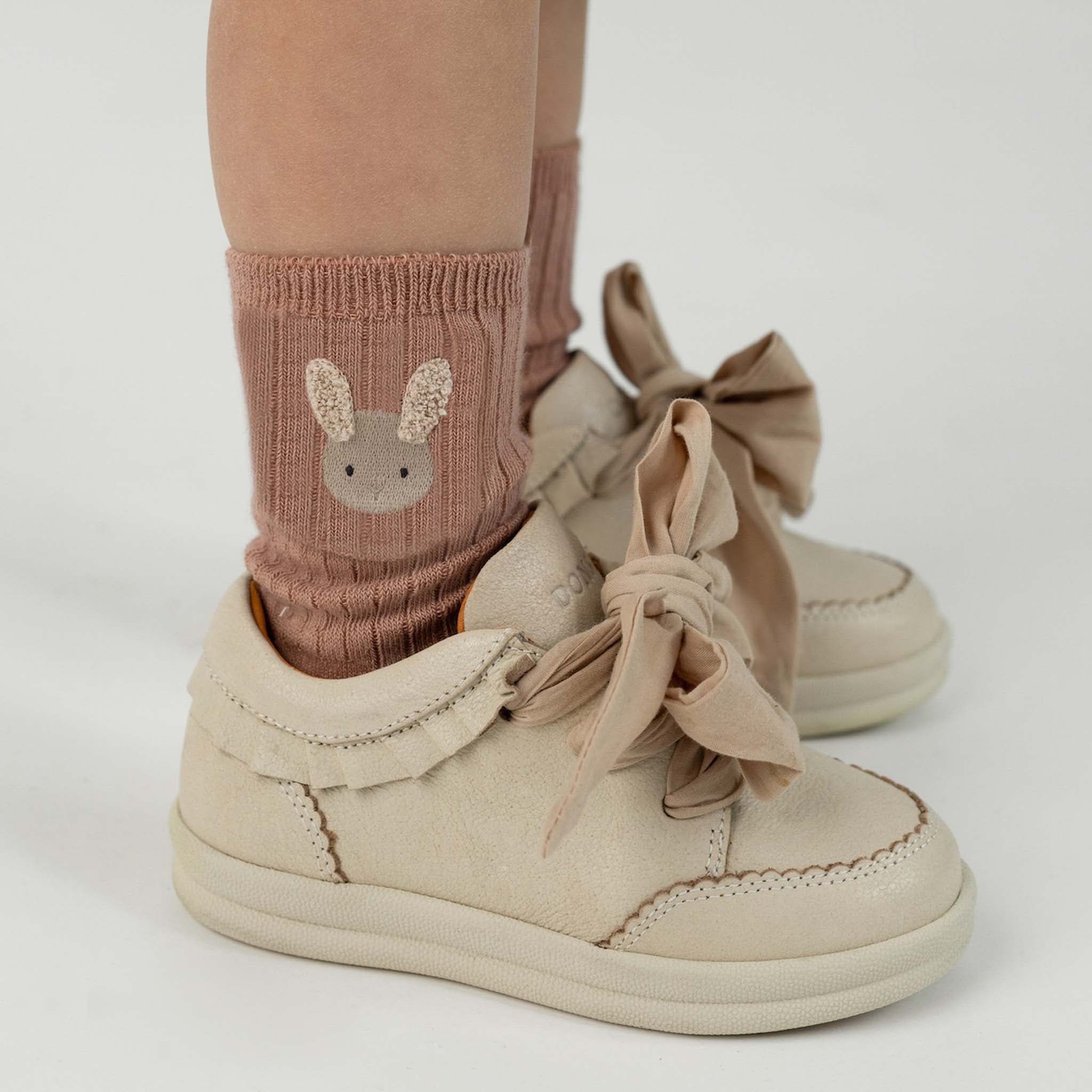 Socken Bell Fluffy Bunny Rose Dawn