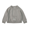 Baby Pullover Loeke Panda Silver Grey