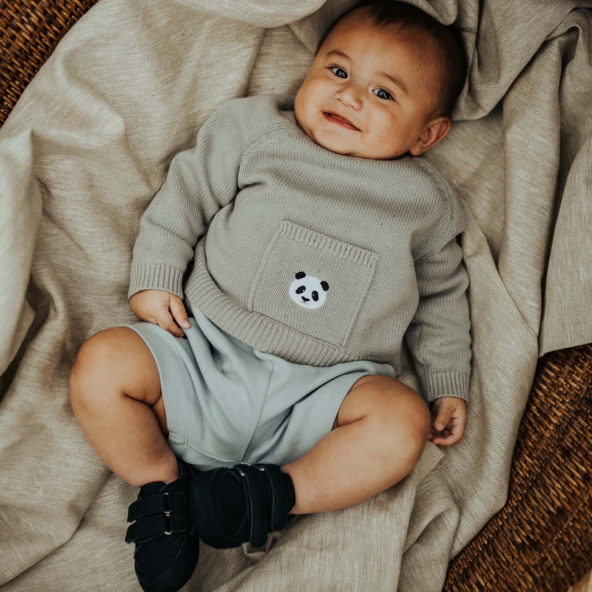 Pull en tricot Loeke Panda Silver Grey