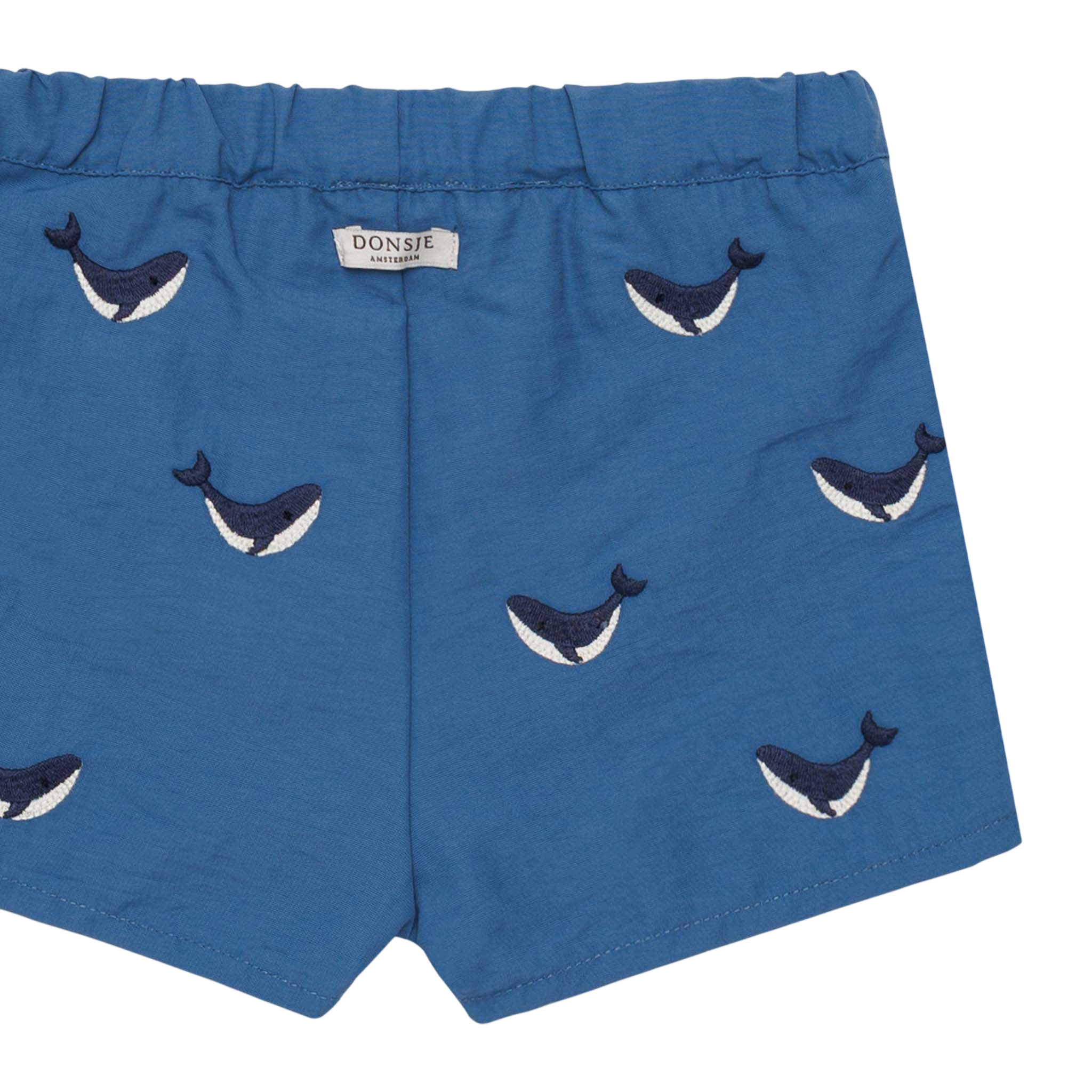 Wangu Whales Royal Blue swim trunks