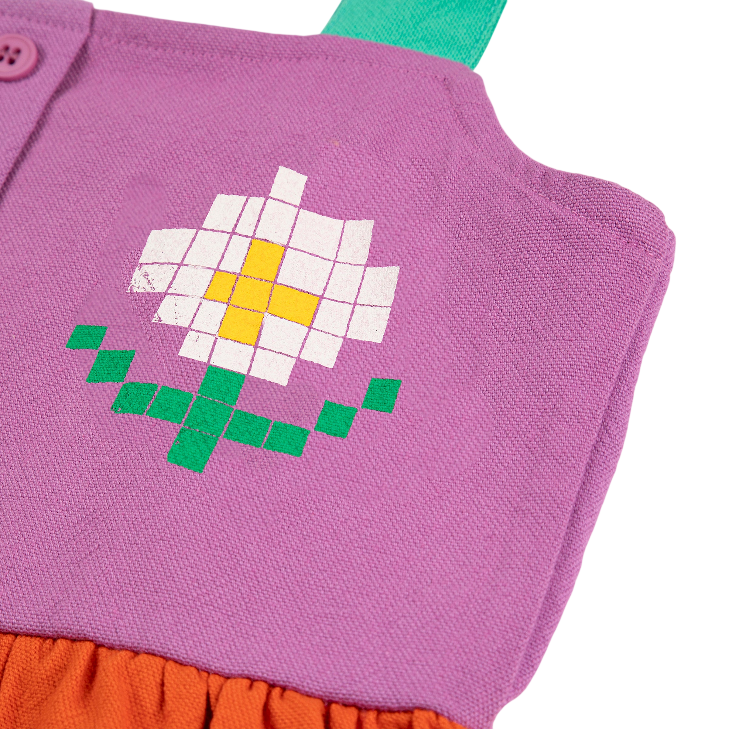 Dress Pixel Daisy Color Block Multicolor