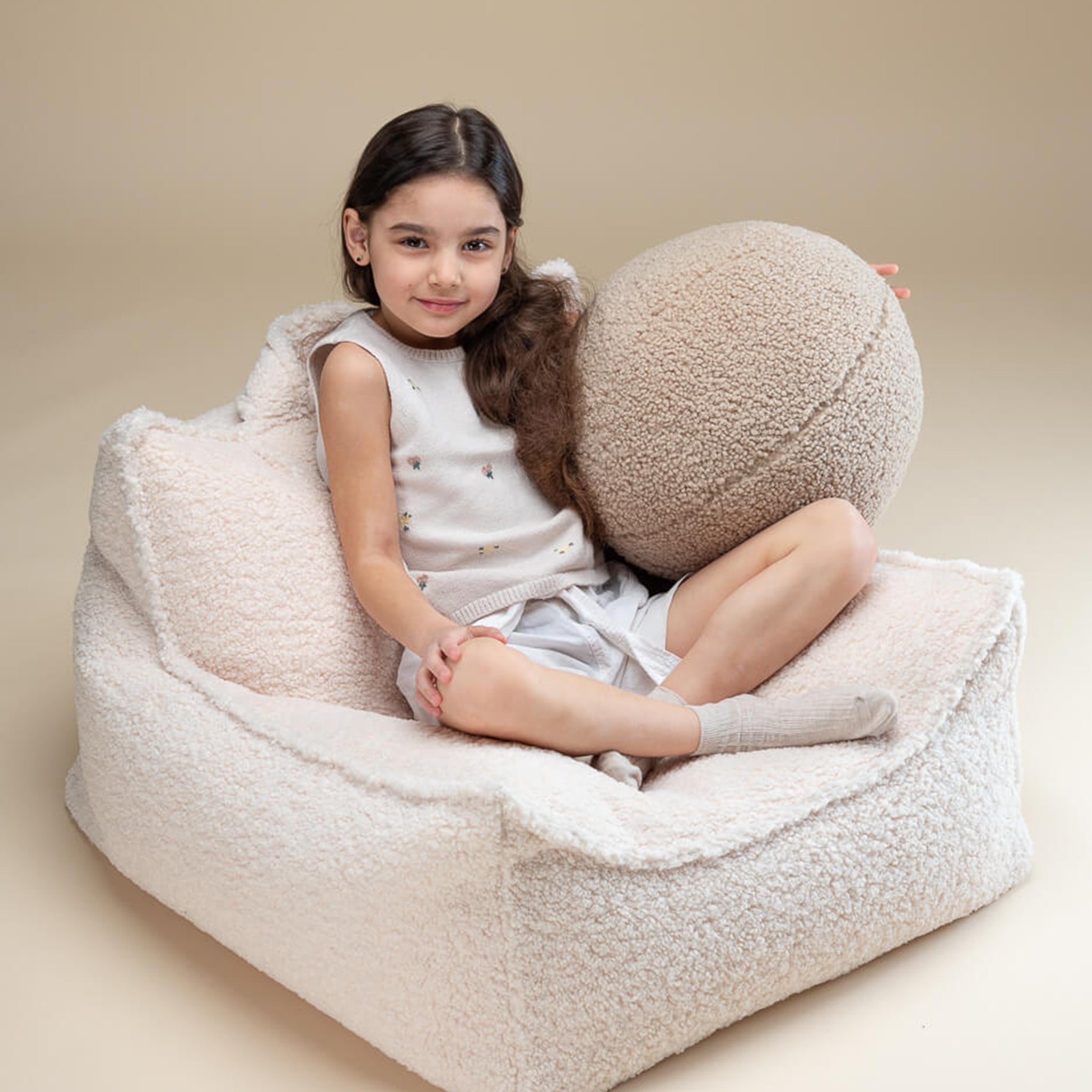Cream White Beanbag Chair