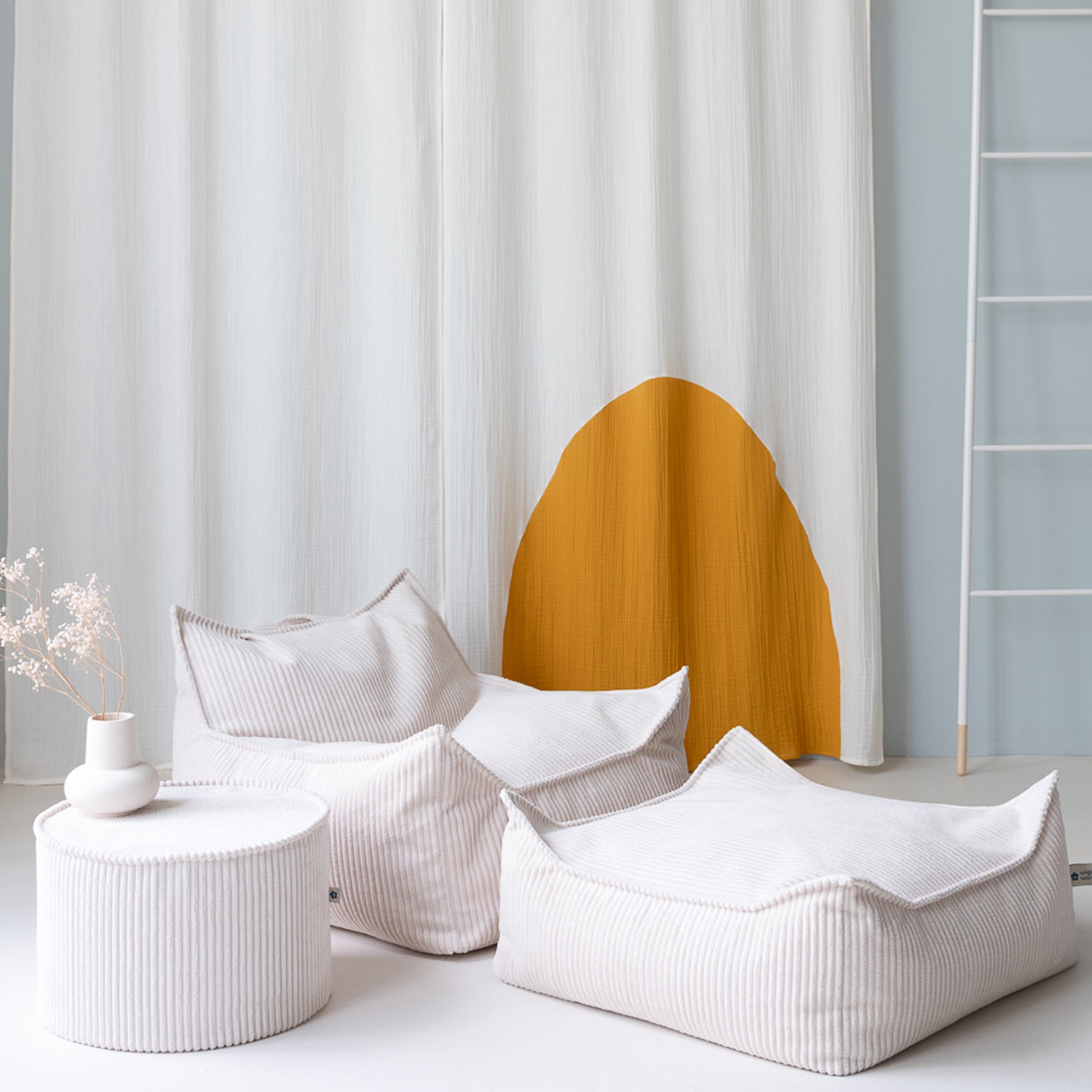 Wigiwama Sitzsack und Ottoman Set Marshmallow