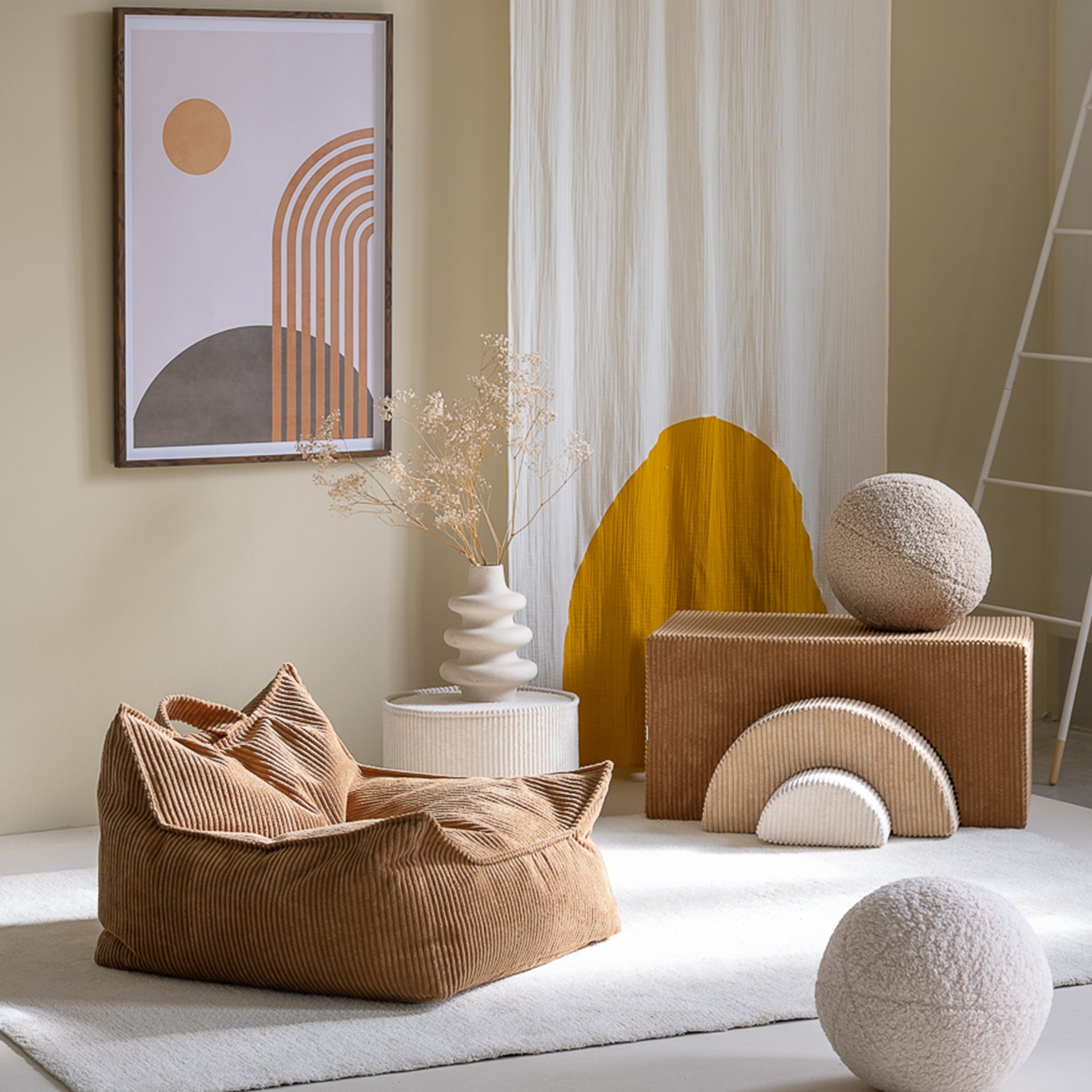 Wigiwama Sitzsack und Ottoman Set Toffee