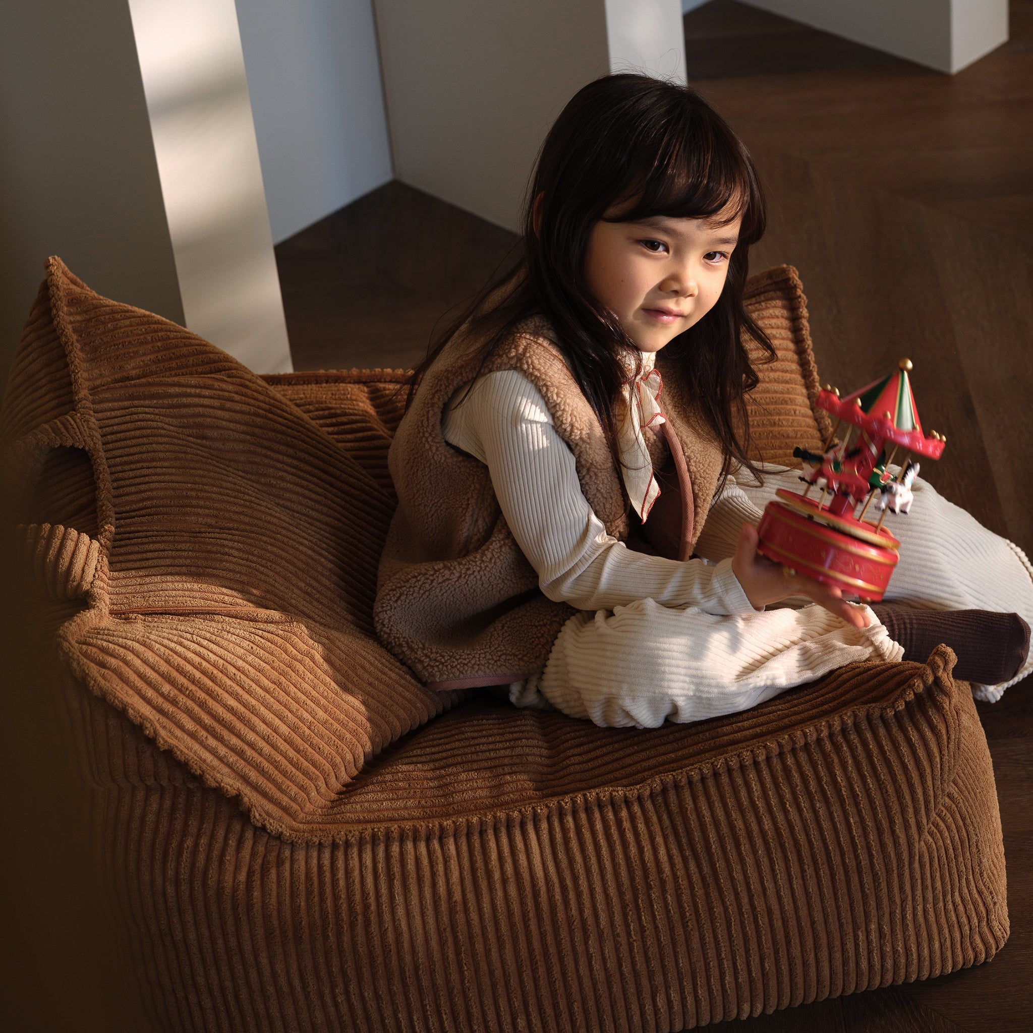 Wigiwama Sitzsack und Ottoman Set Toffee