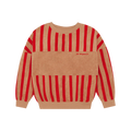 Sweatshirt Red Stripes Camel