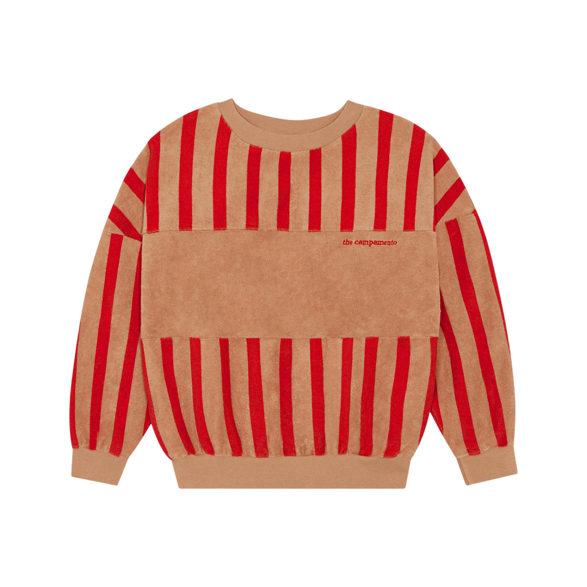 Sweatshirt Red Stripes Camel