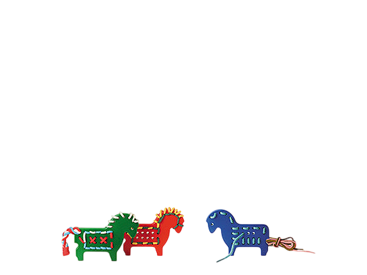 Naef Wooden play string pony green