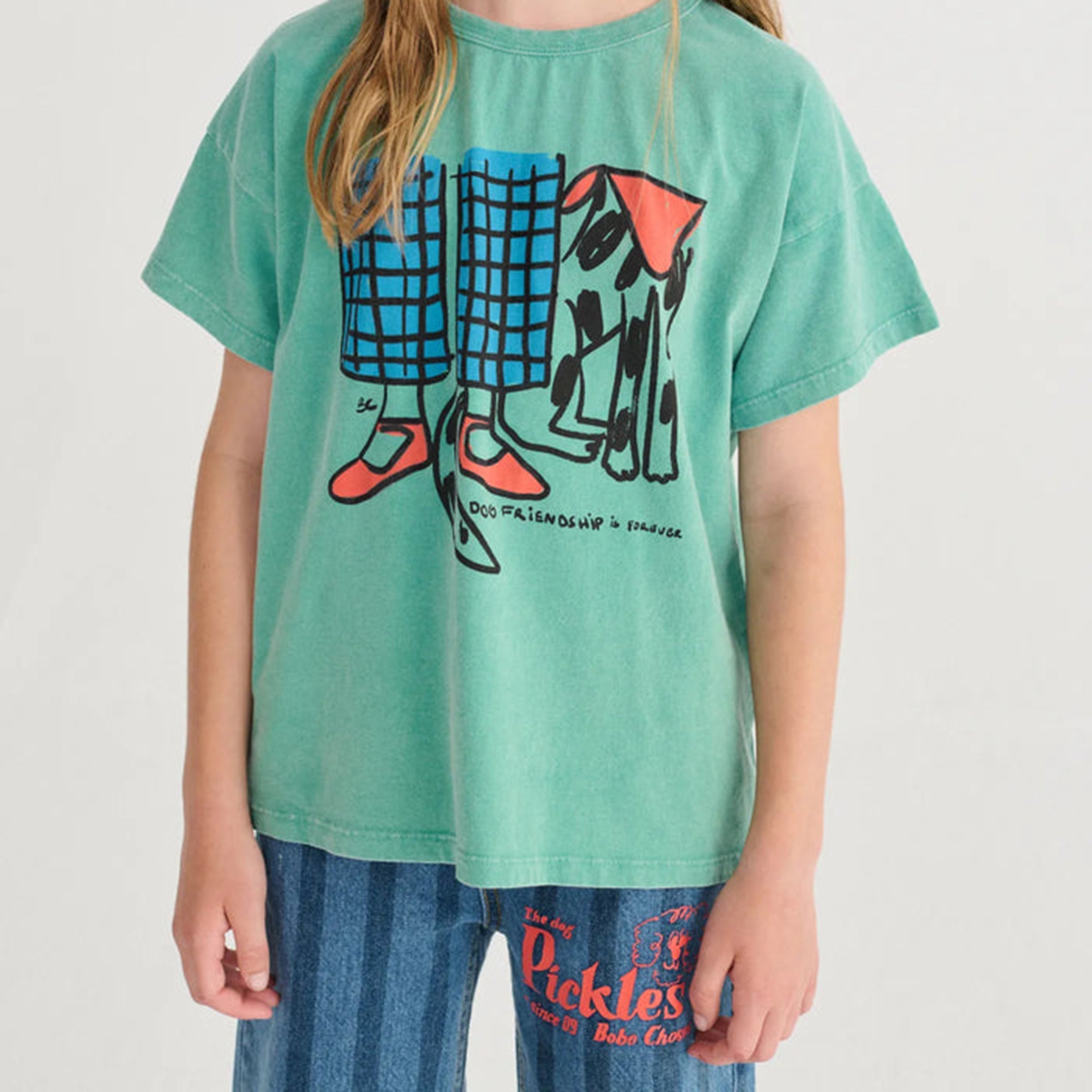 T-shirt Dog Friendship Green