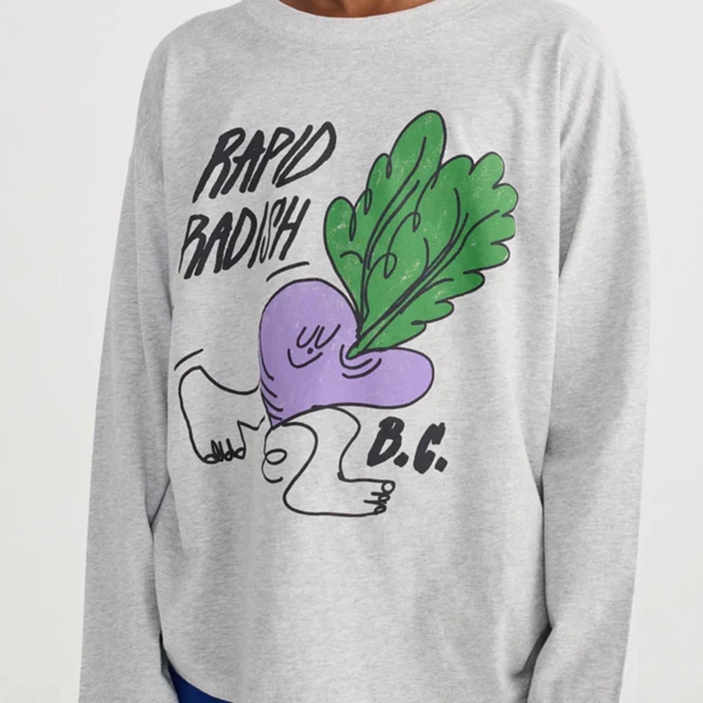 T-shirt à manches longues Rapid Radish Heather Grey