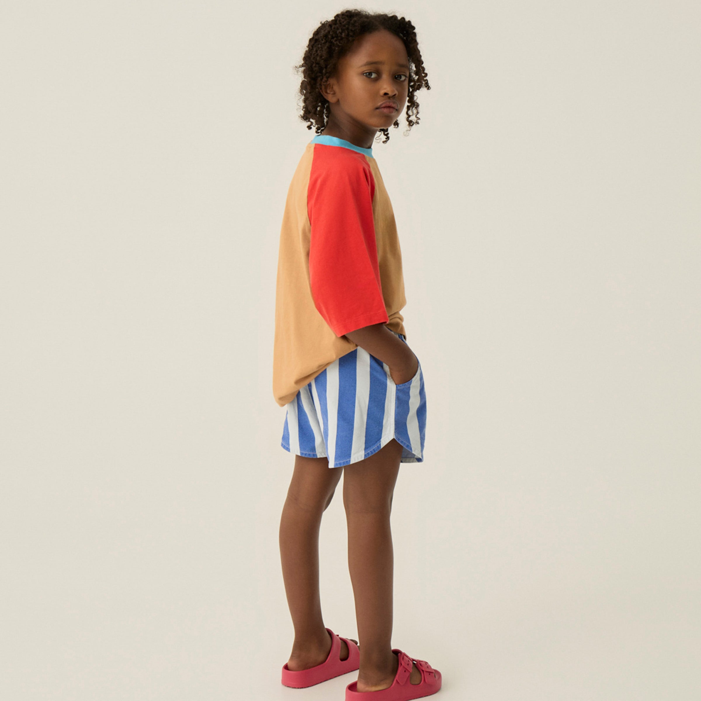 T-shirt Color Block Red Camel