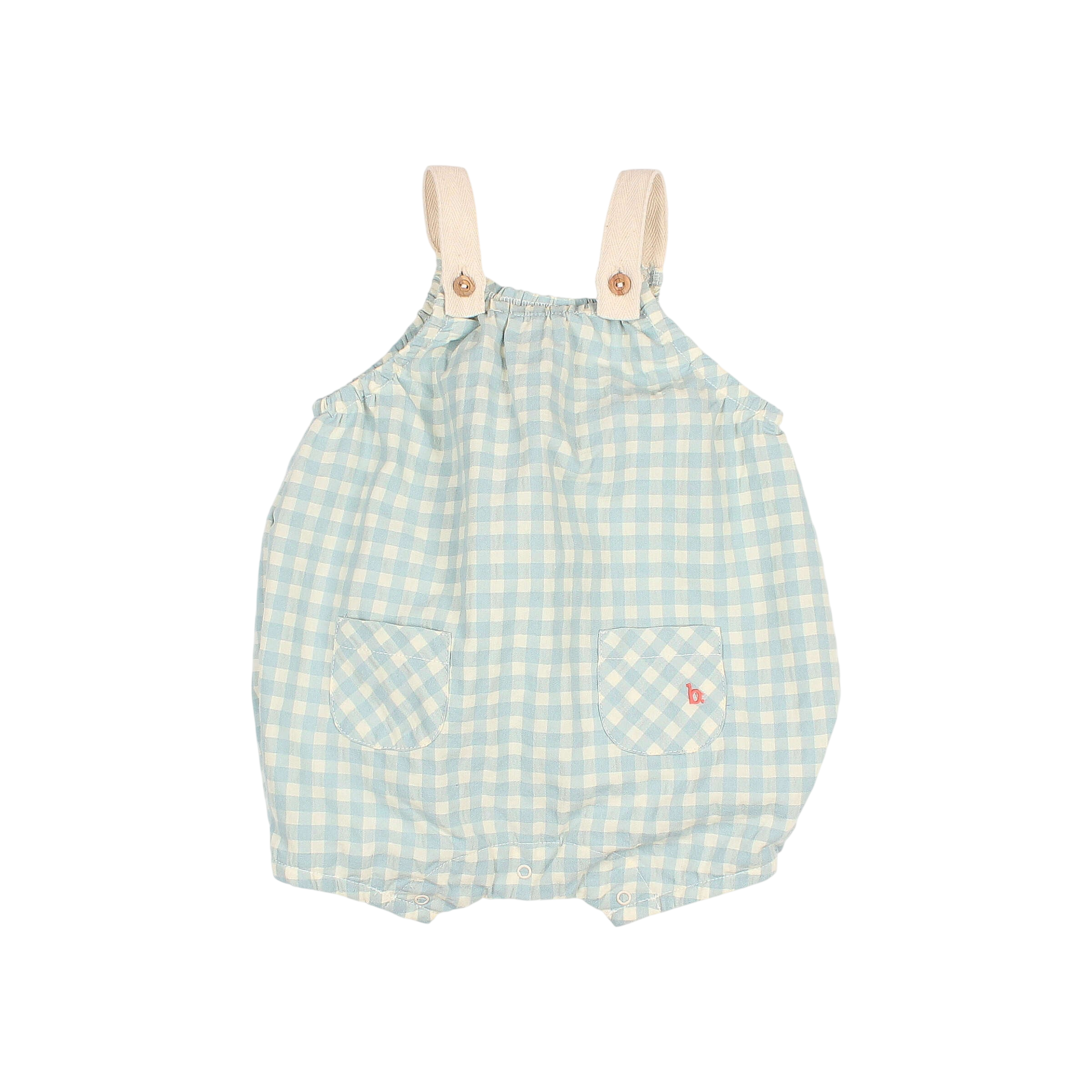 Baby Latzhose Gingham Aqua