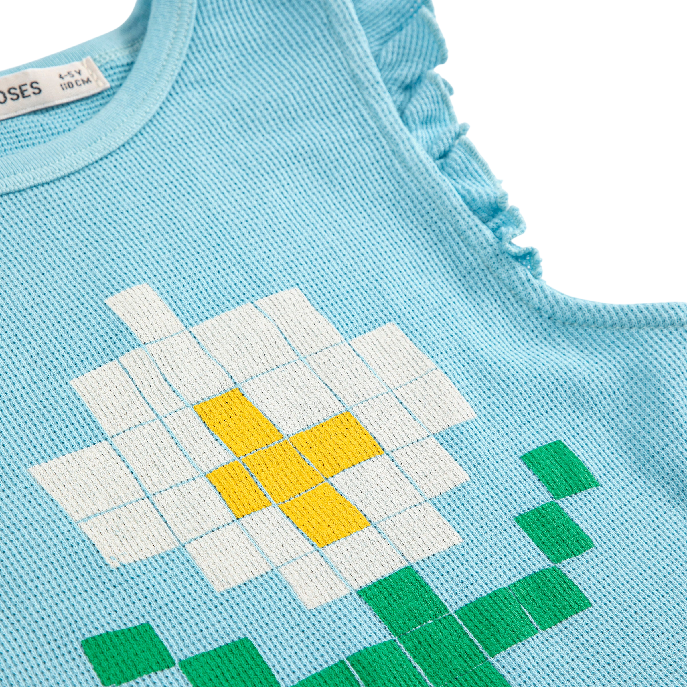 Top Pixel Daisy Light Blue