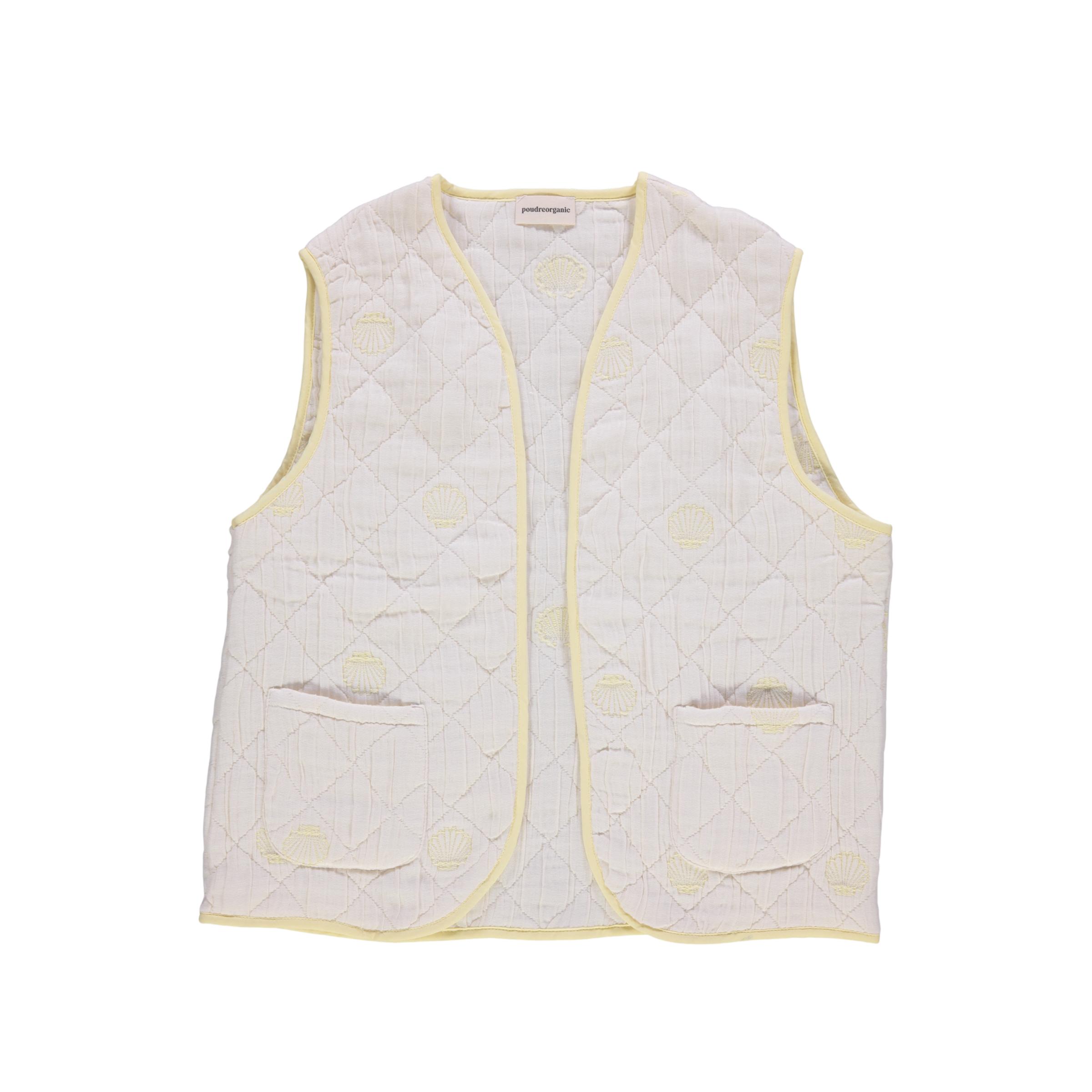 Adulte Veste Sans Manches Cercis Pastel Yellow + Almond Milk Shell Embroidery