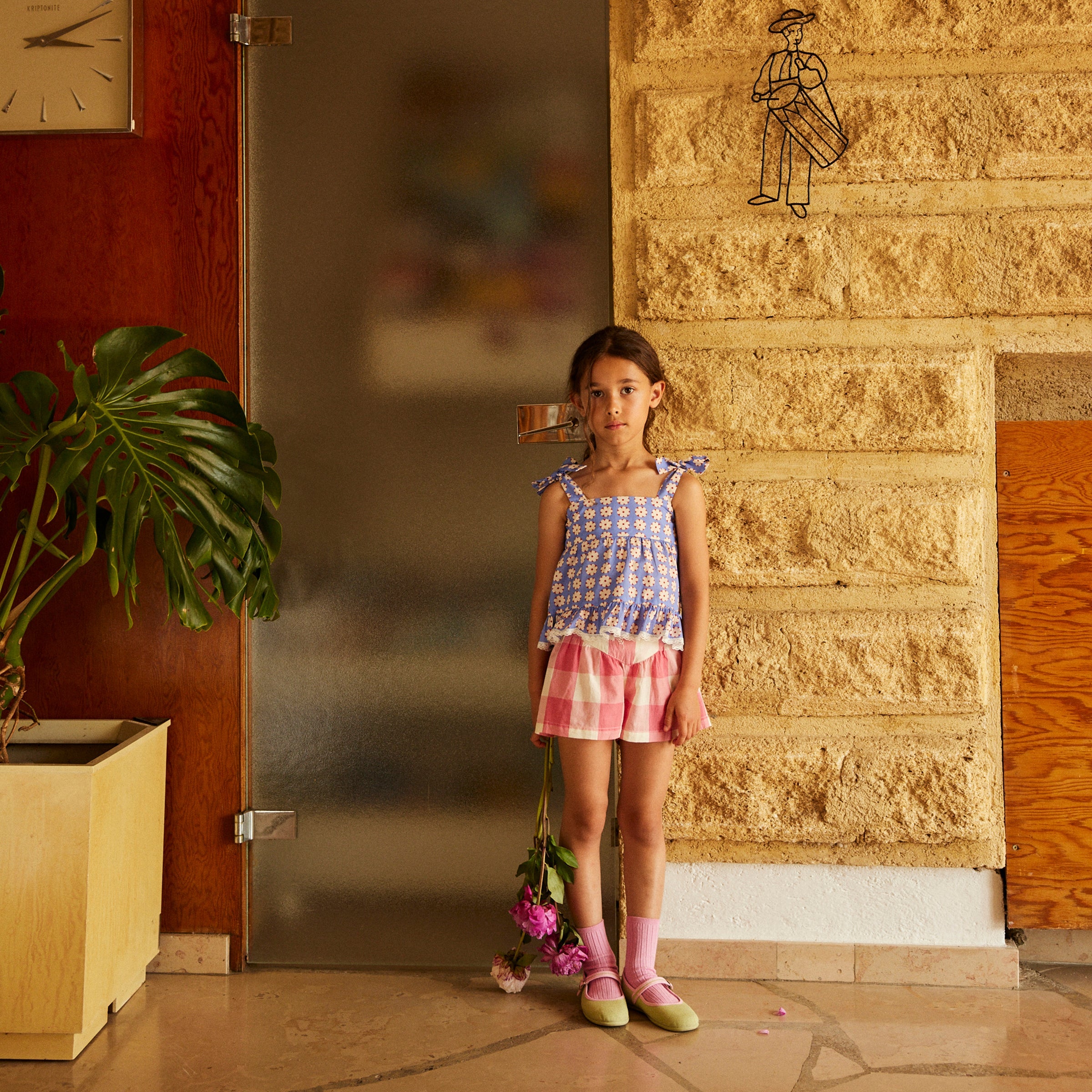 Short Marlow Check Rose