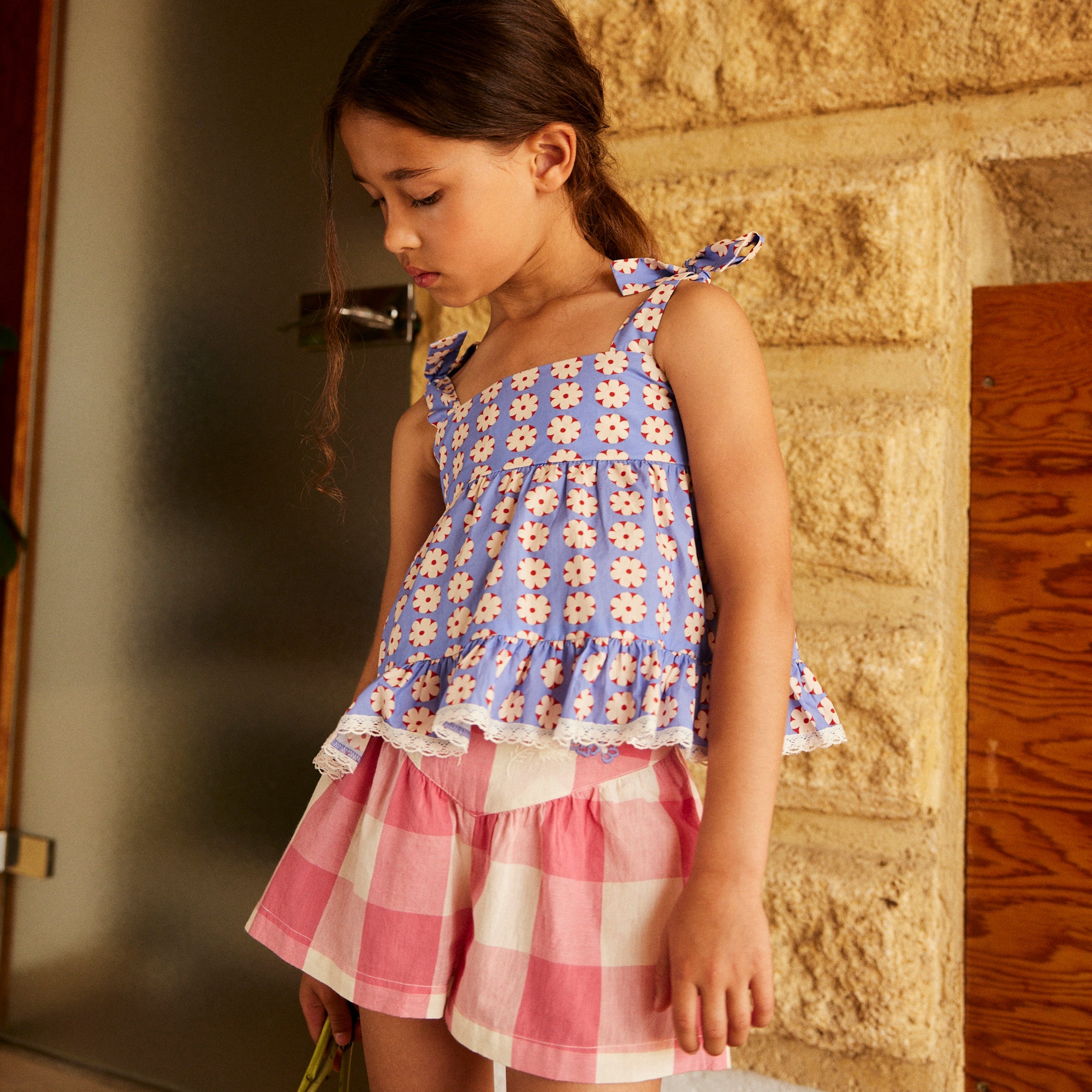 Short Marlow Check Rose