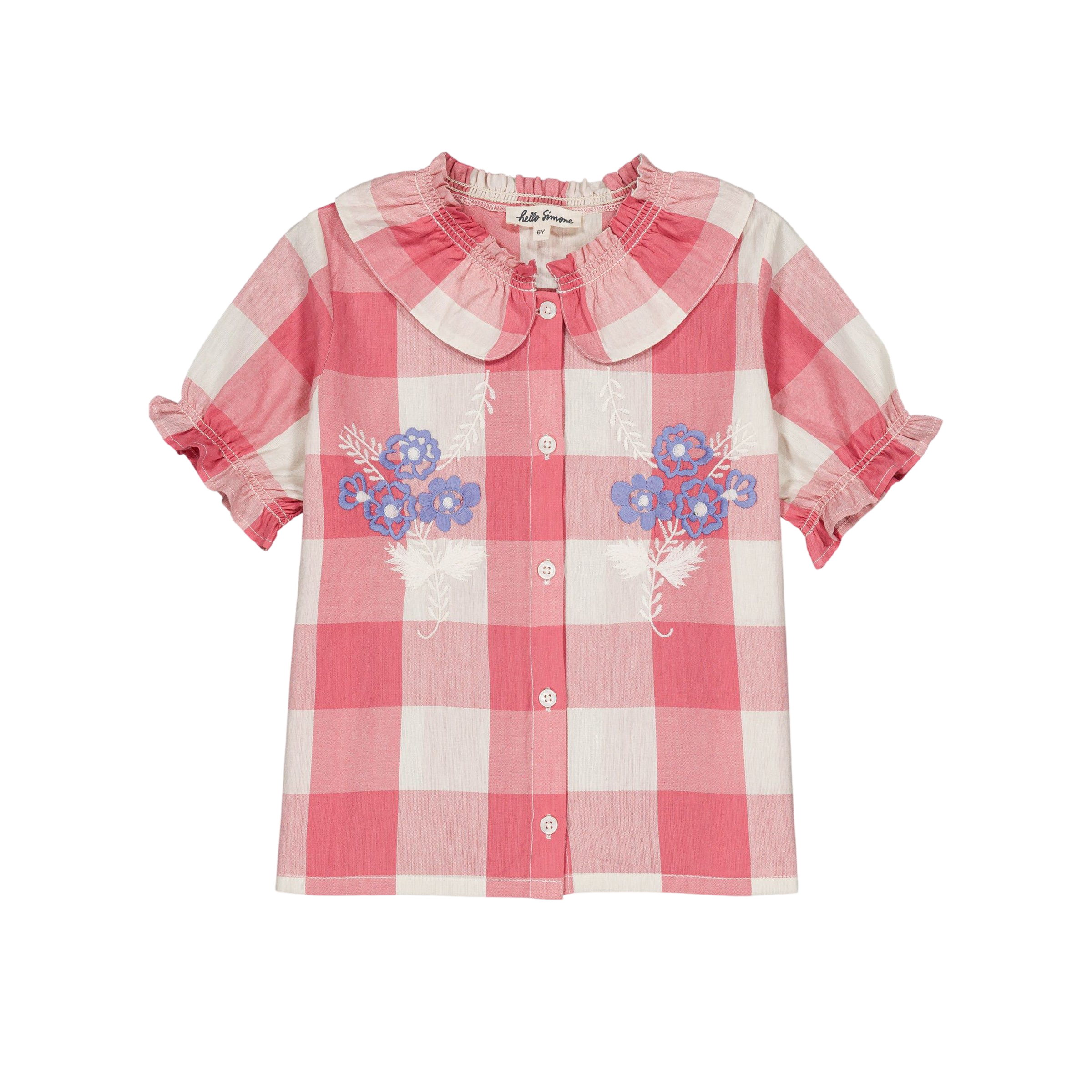 Bluse Carlina Check Rose