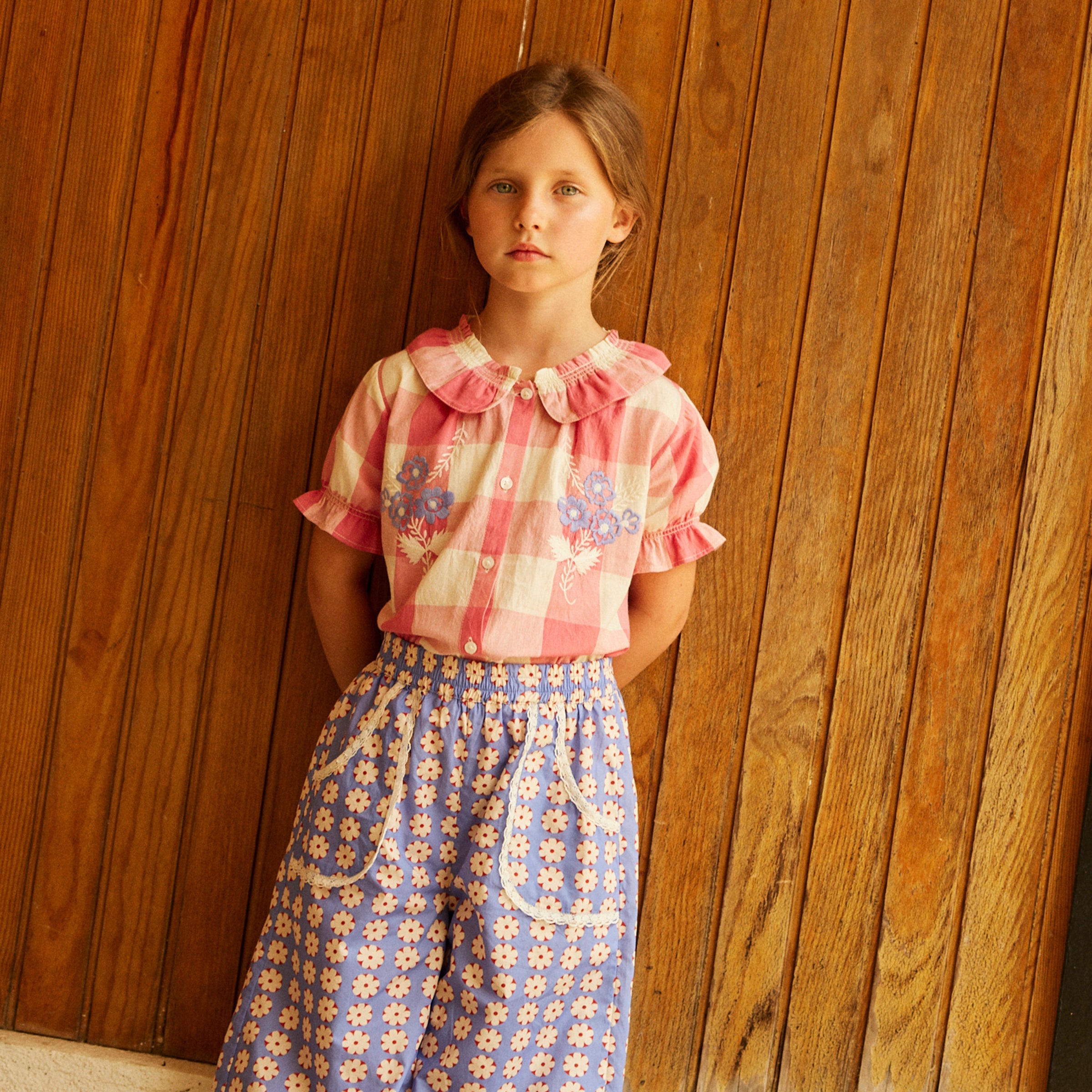 Bluse Carlina Check Rose