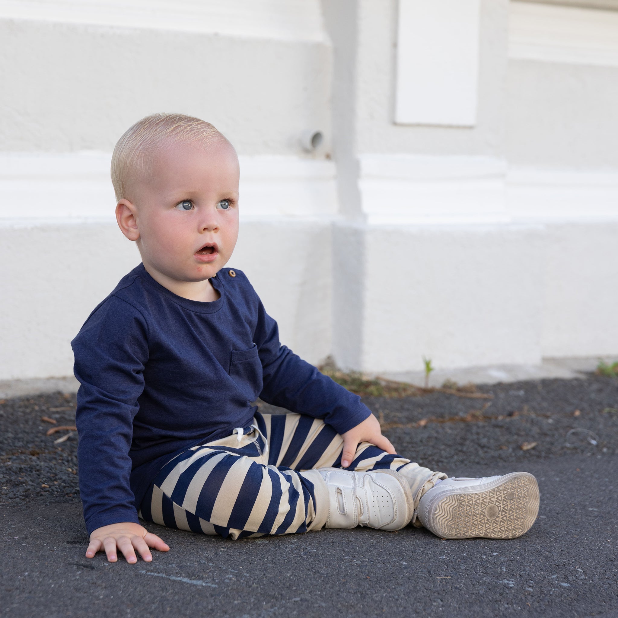 Baby pants UVP 50+ Navy/Sandy Stripe