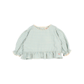 Gingham Aqua blouse