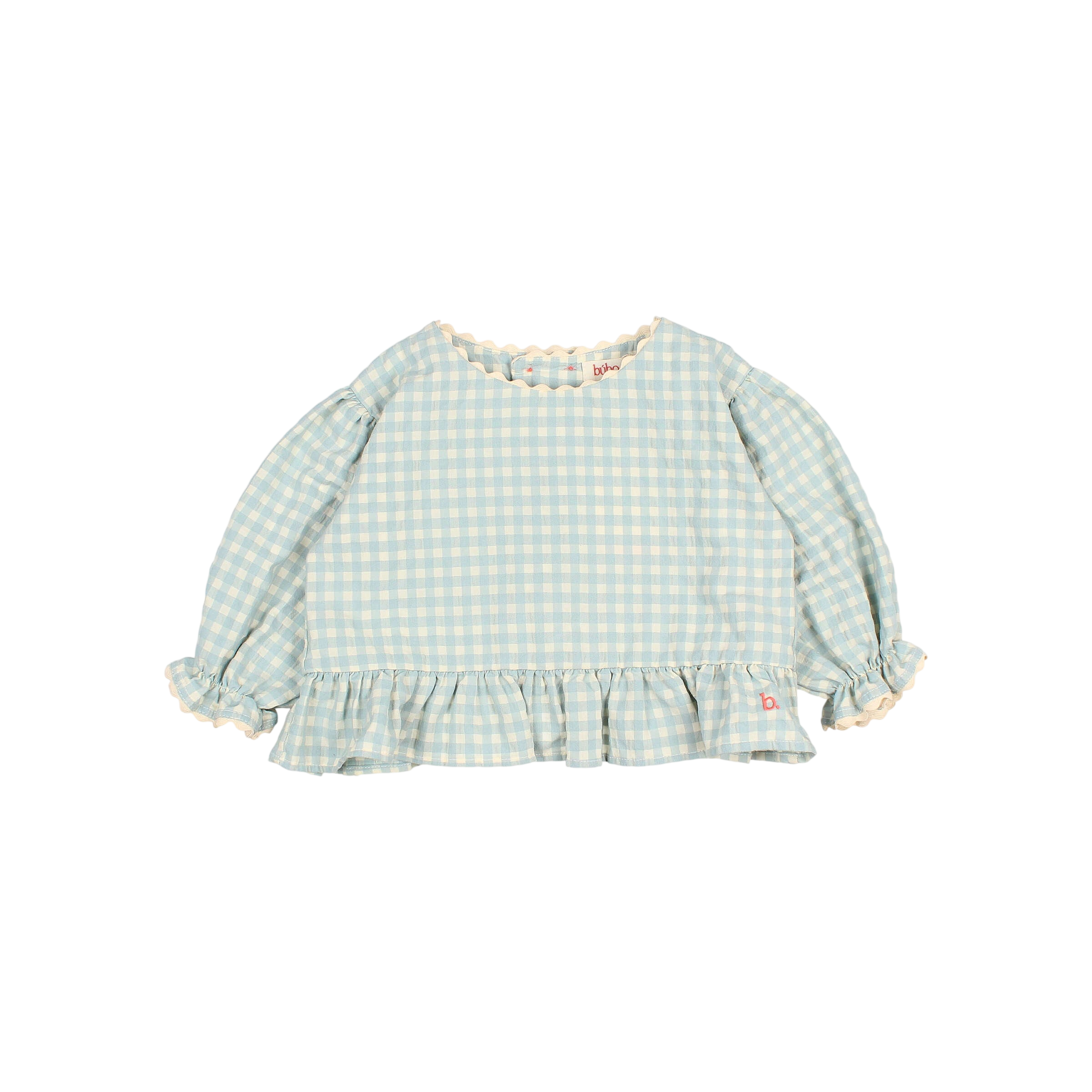 Gingham Aqua blouse