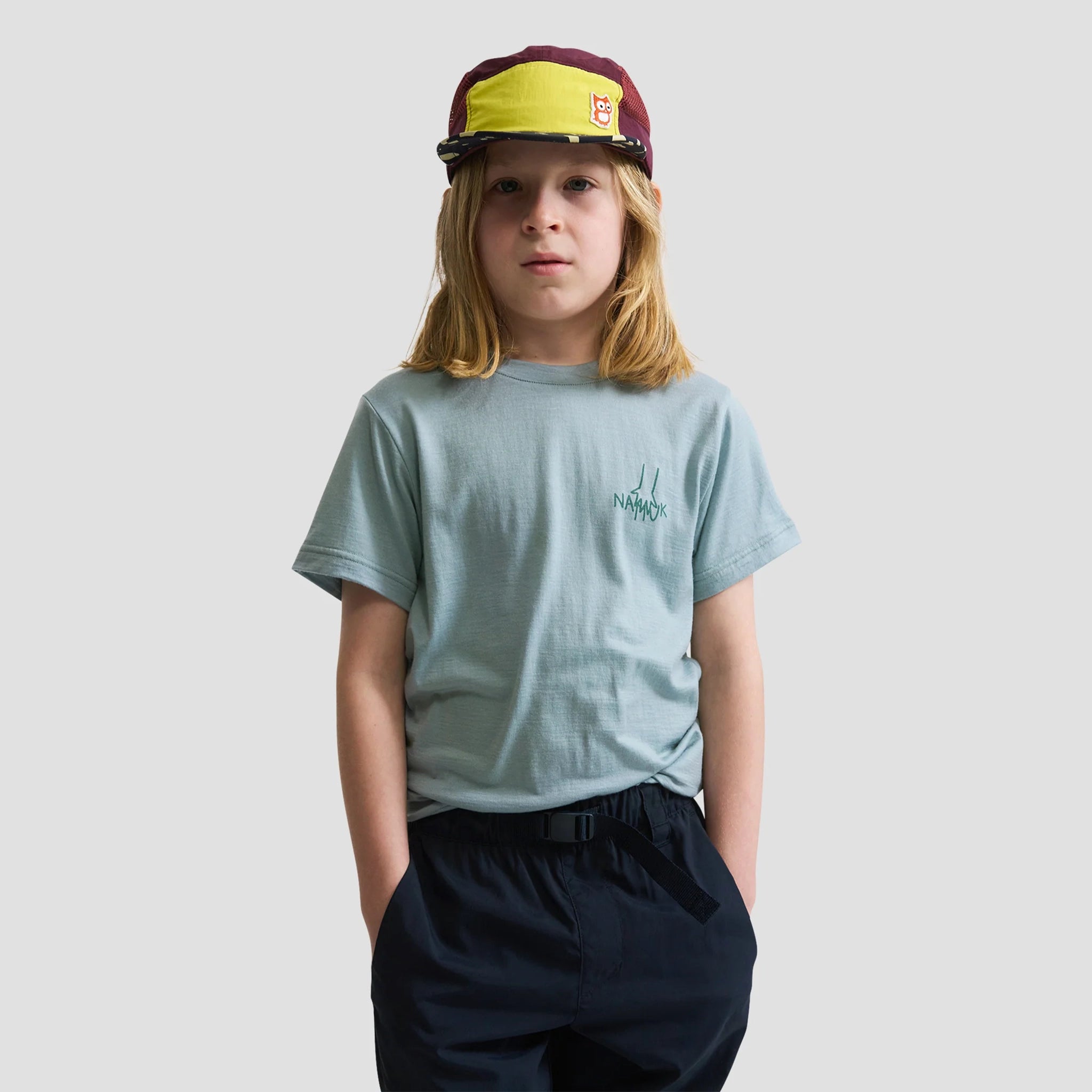 T-shirt Dea Merino "Helping hands" Ice blue