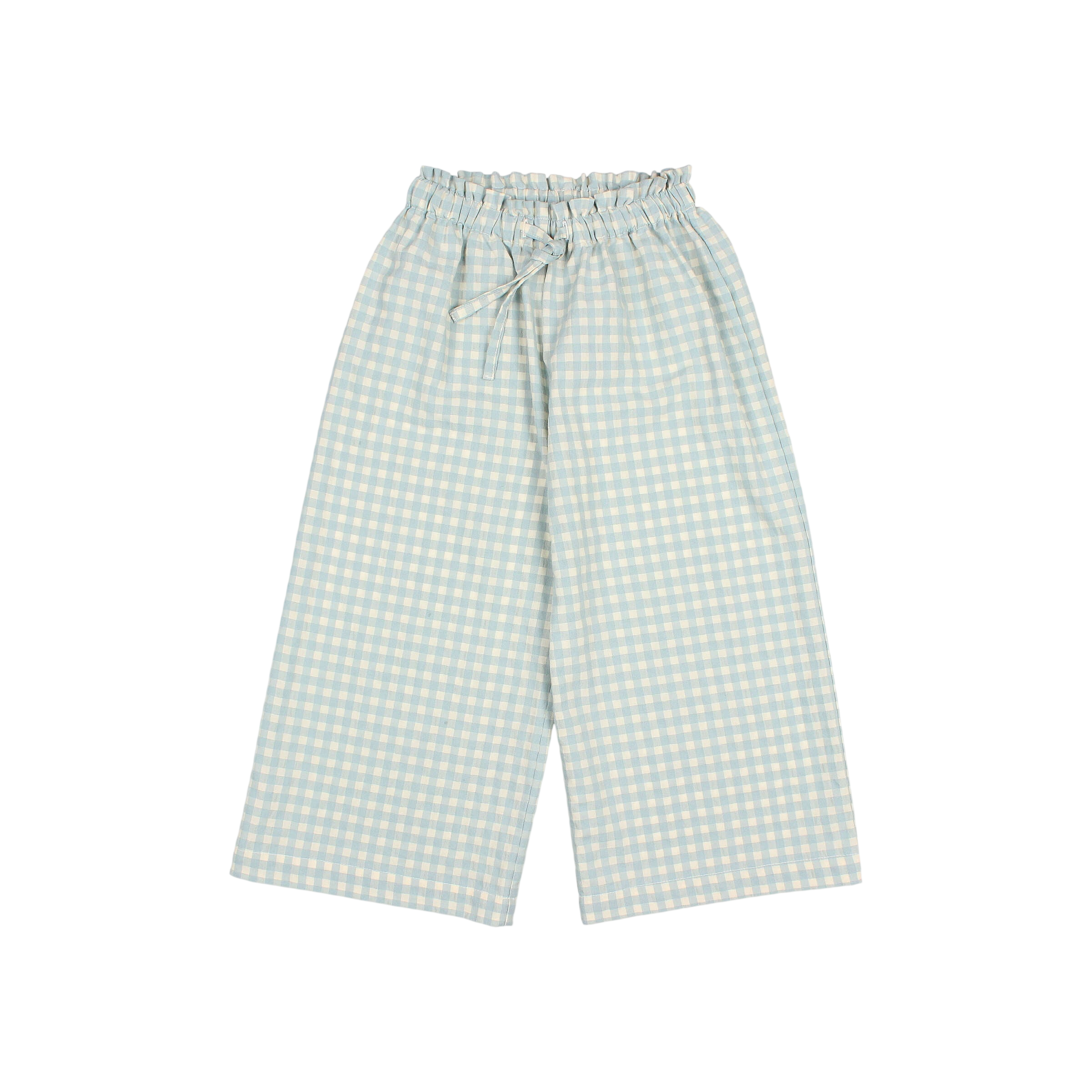 Pantalon vichy aqua