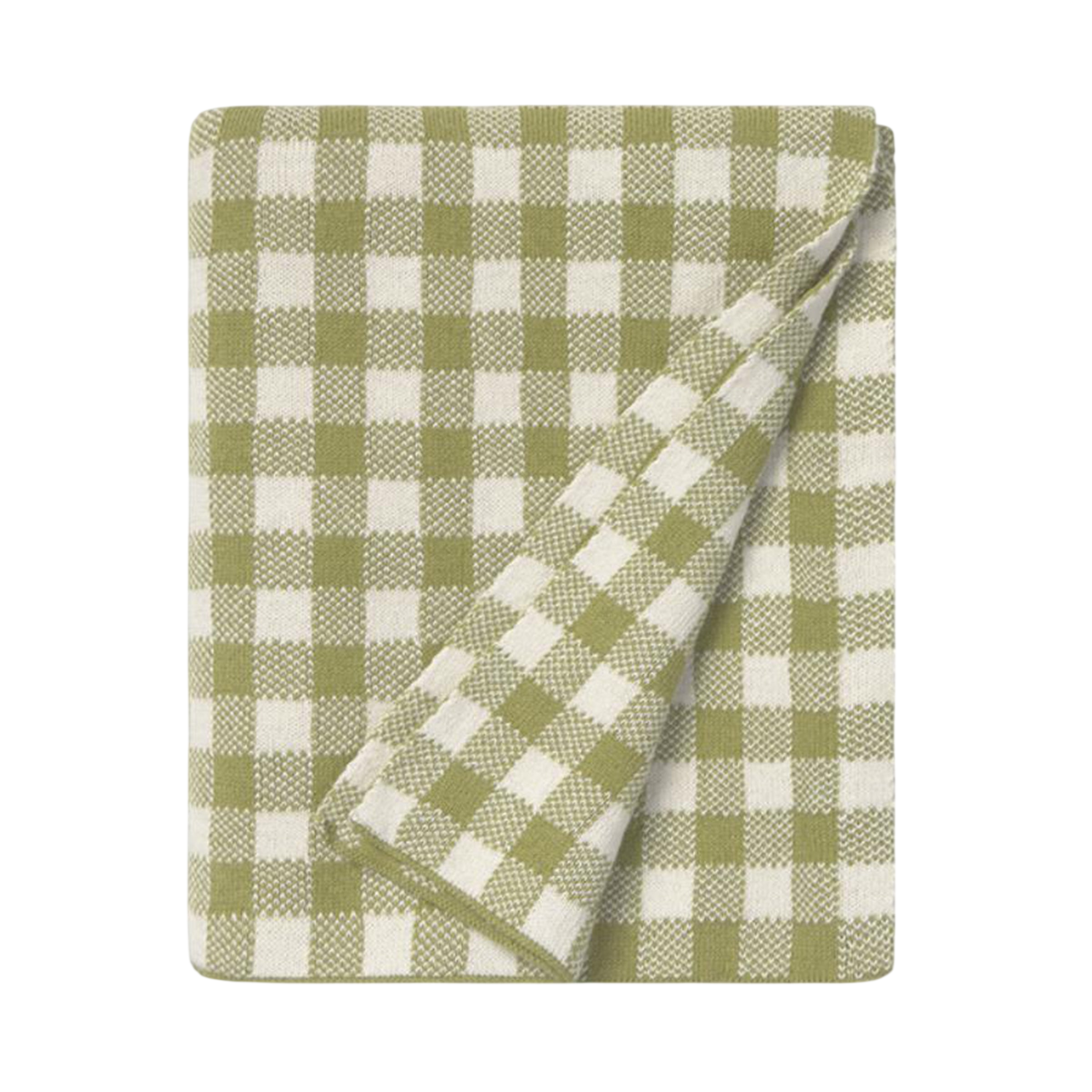 Strickdecke Vichy Matcha