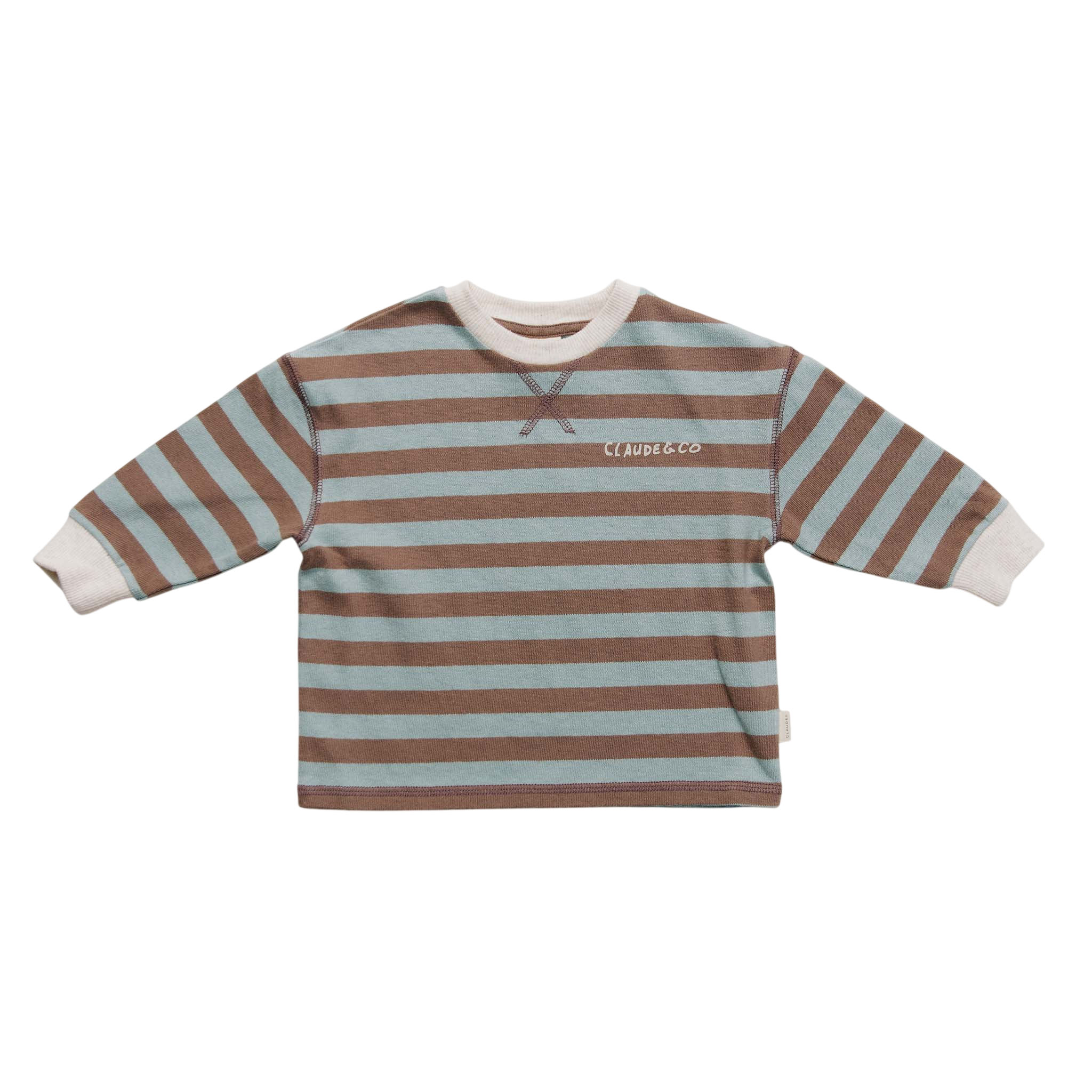 Rue Choc Stripe Long Sleeve Tee Coco & Cream