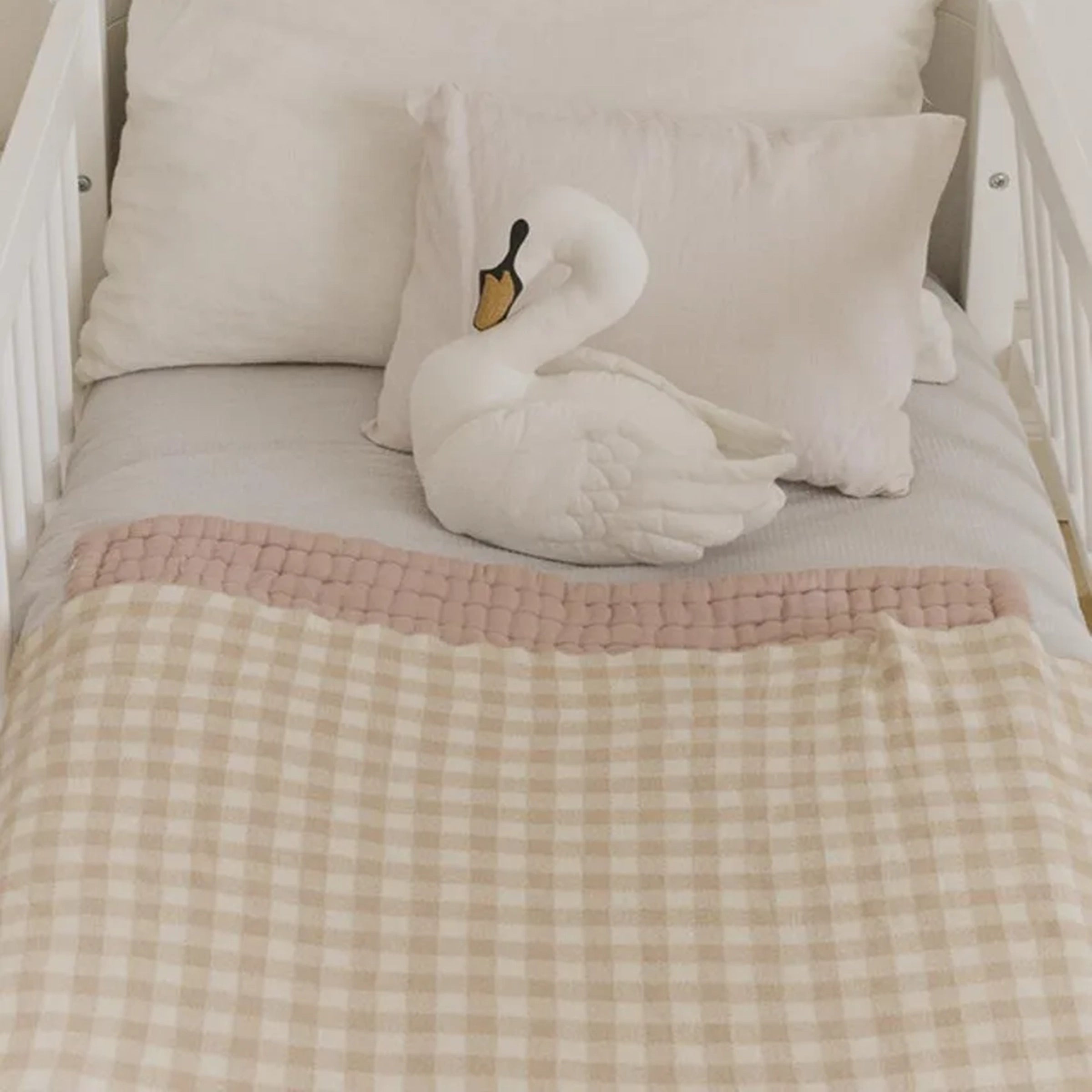 Strickdecke Vichy Rose