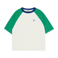 T-Shirt Color Block Green Ecru