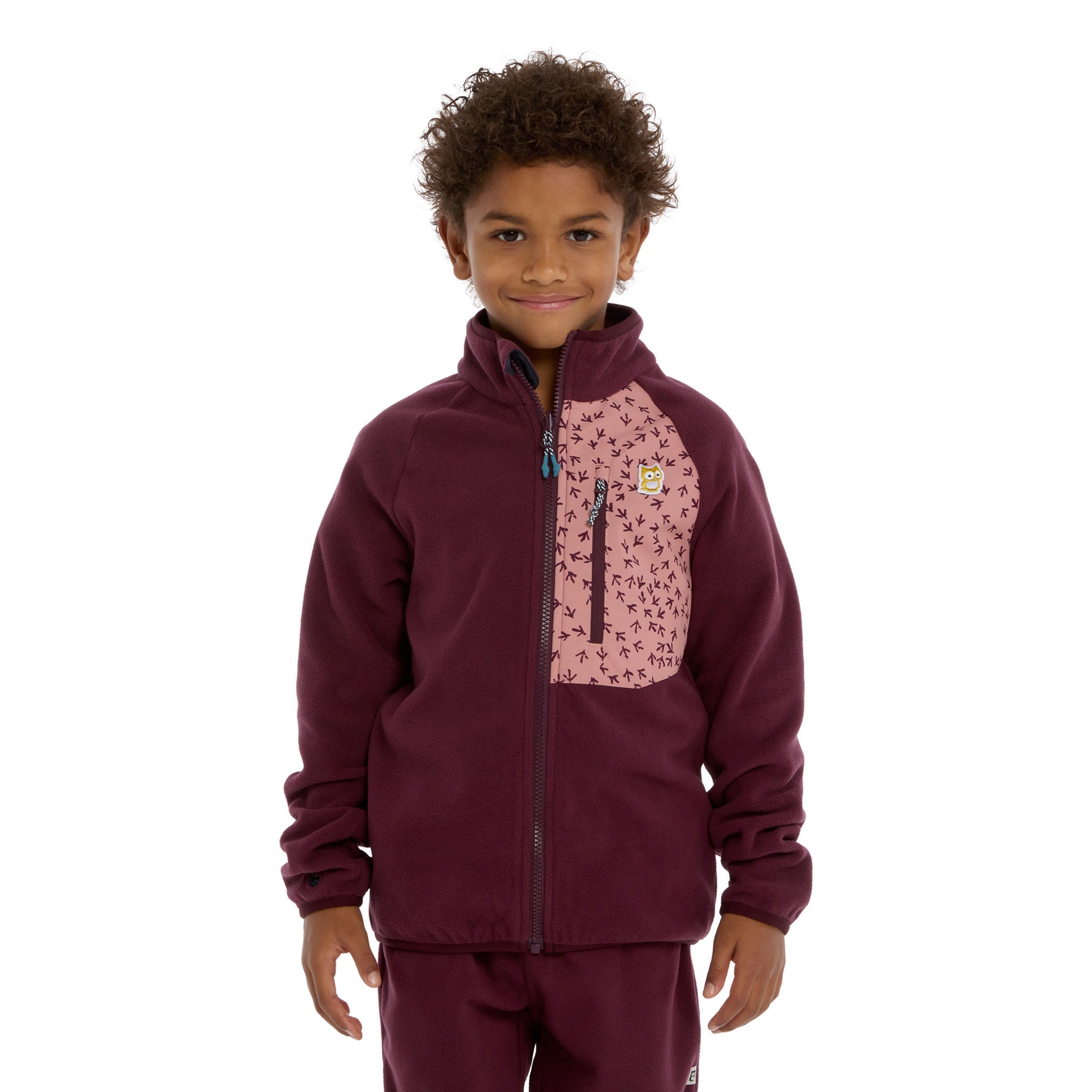Avan Veste polaire bio "Senso" Mulberry / Dark rose