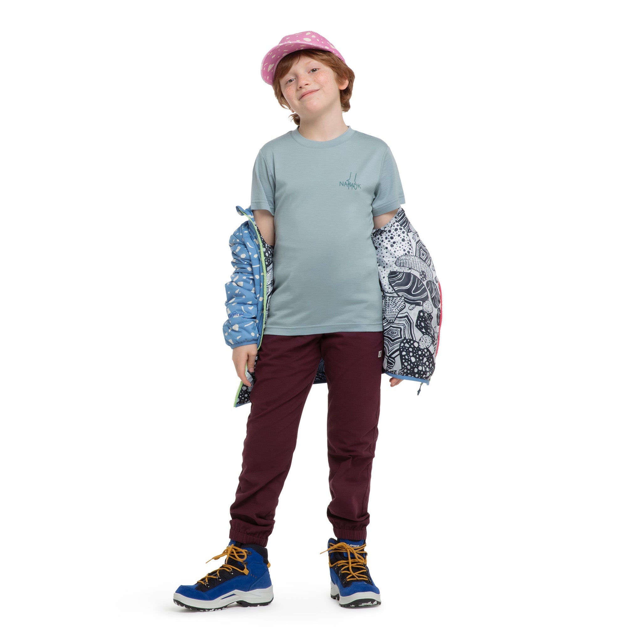 T-shirt Dea Merino "Helping hands" Ice blue