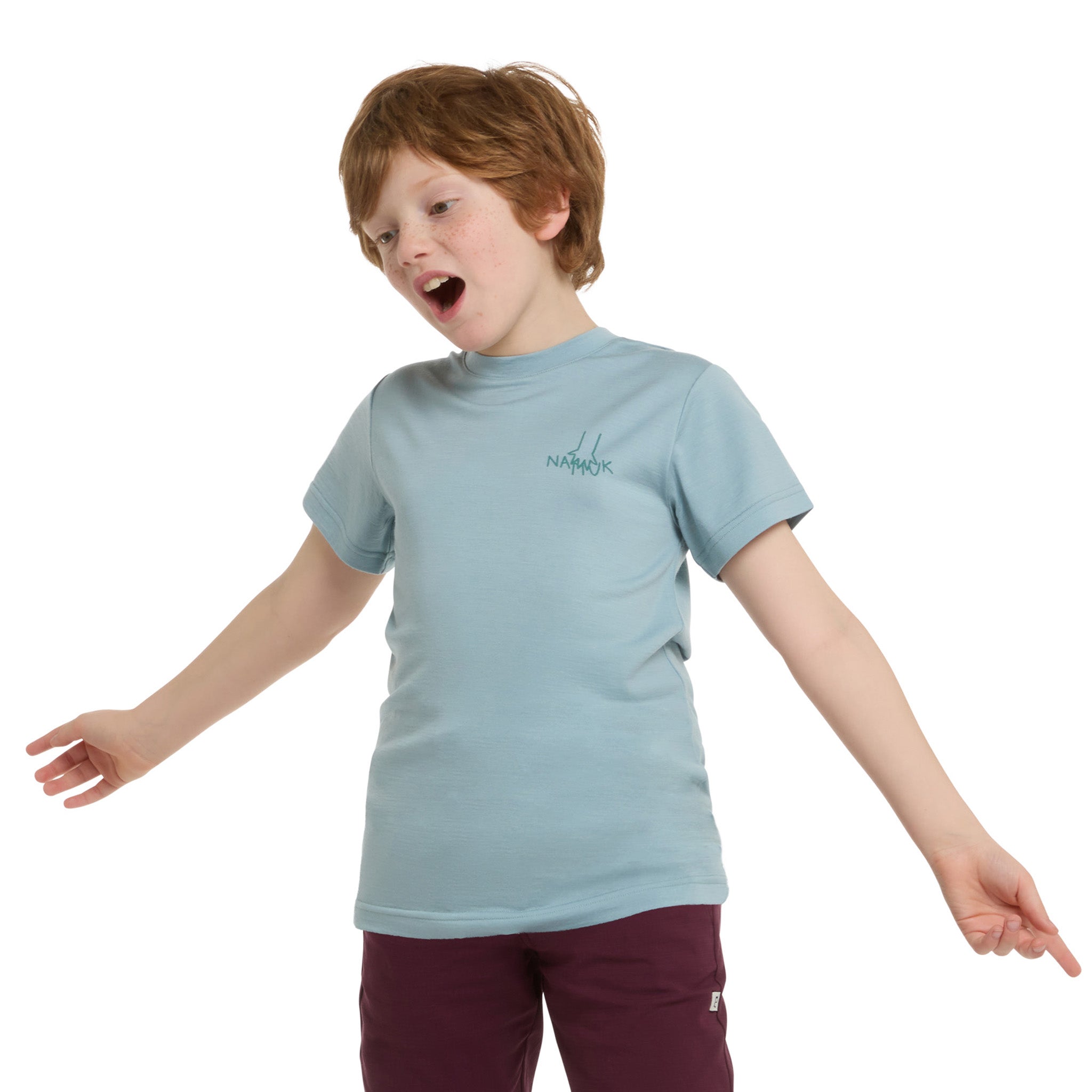 T-shirt Dea Merino "Helping hands" Ice blue