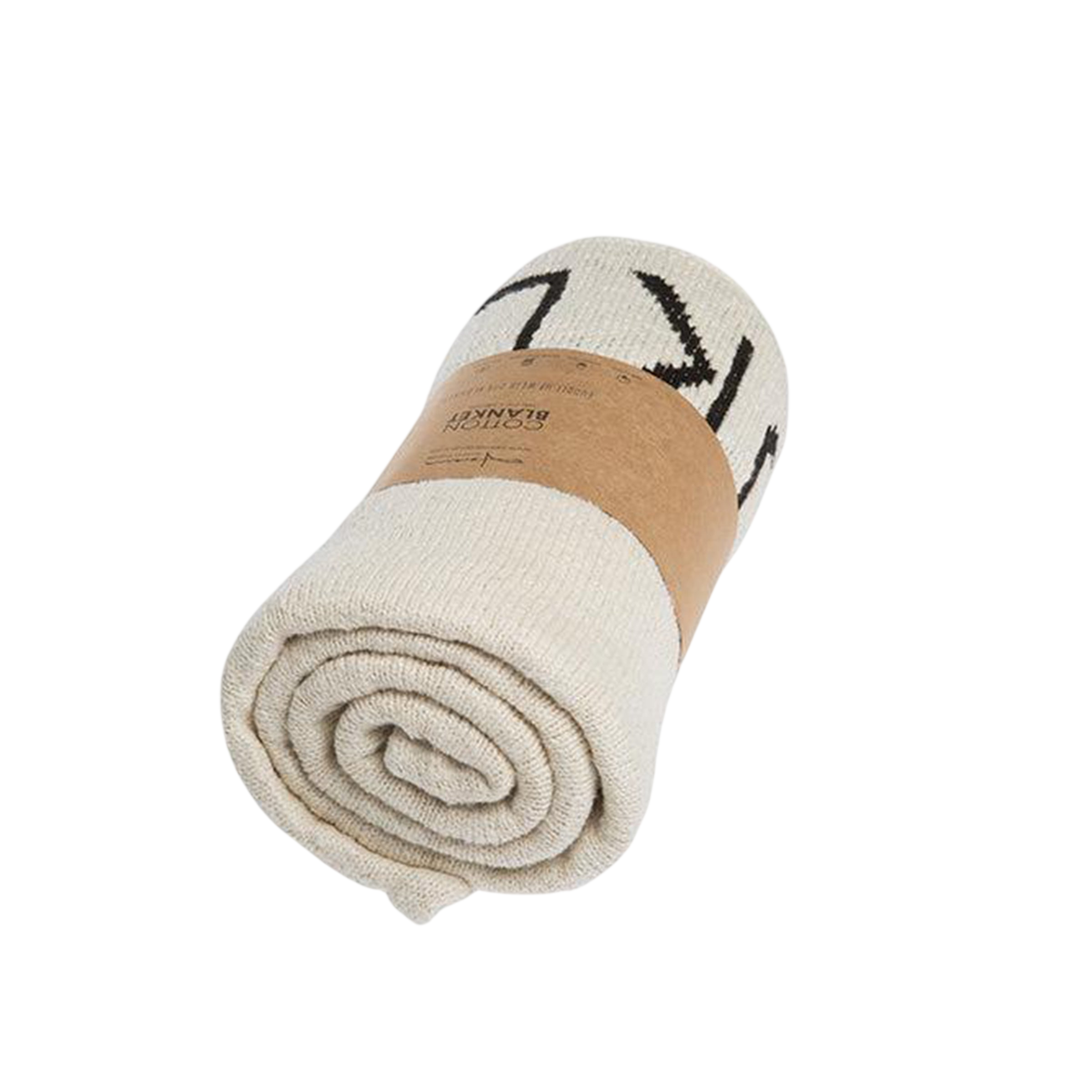 Strickdecke ABC Natural / Black