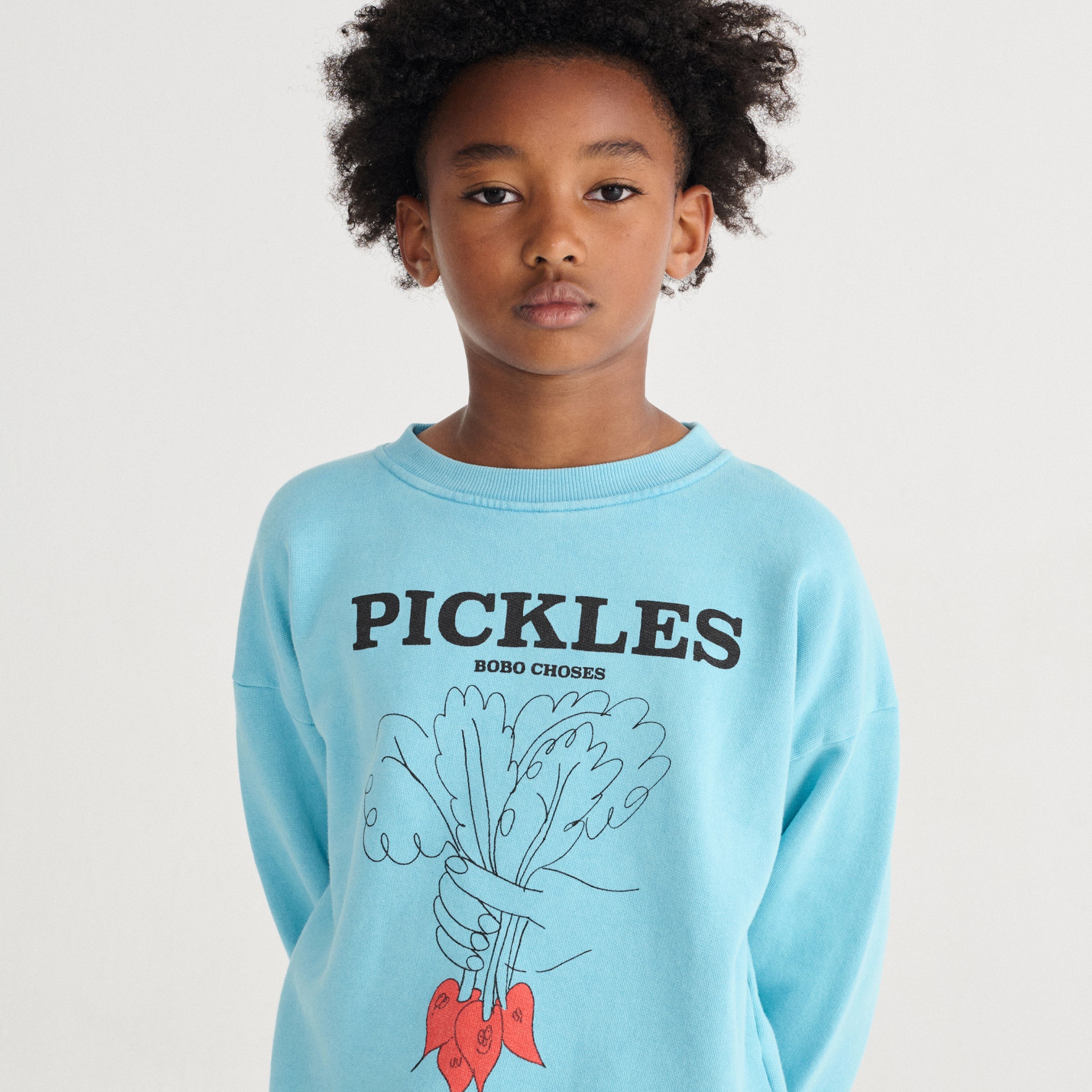 Sweat-shirt Bunch Of Vegetables Light Blue